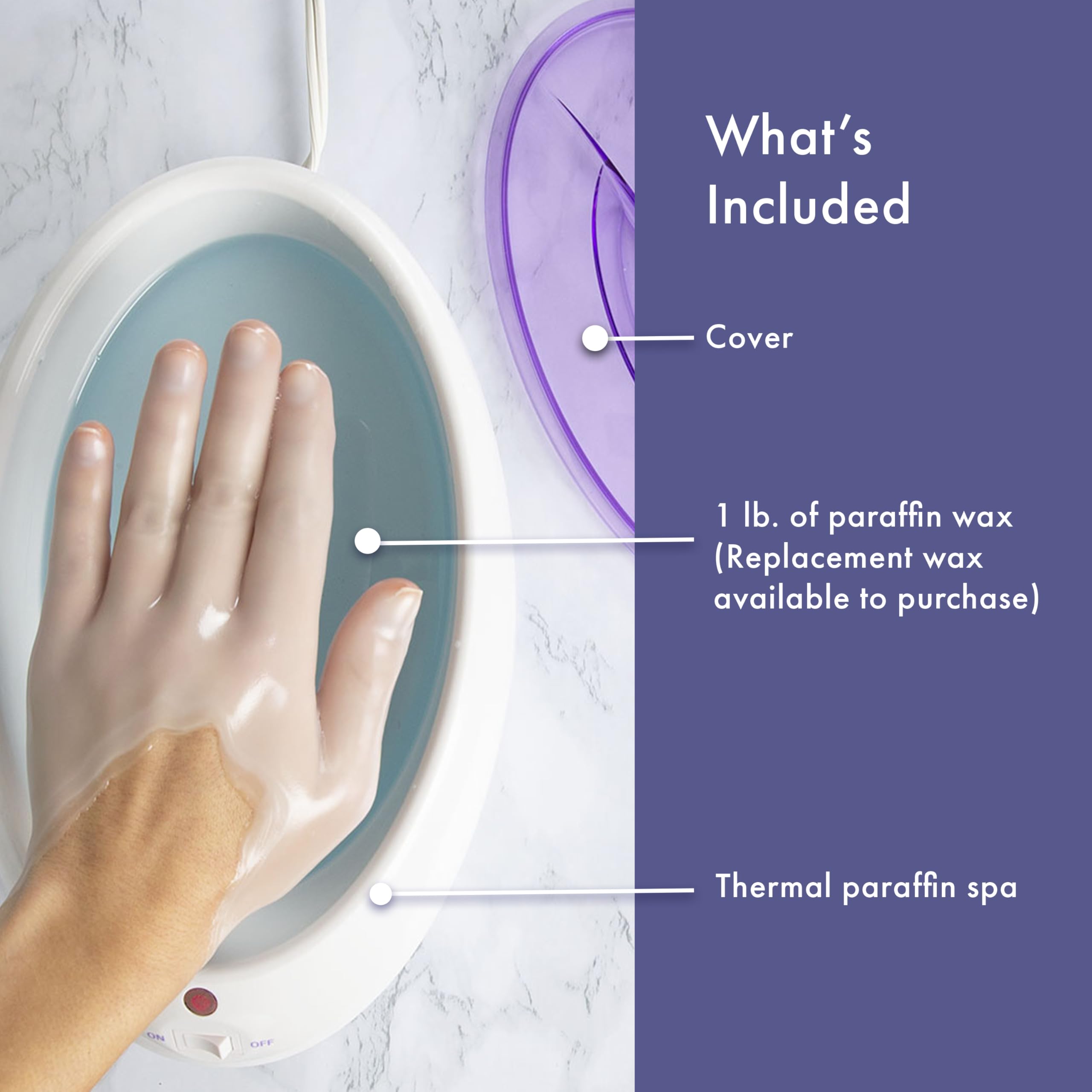 True Glow By Conair Paraffin Bath For Hands And Feet - Moisturizing Treatment With 1Lb. Wax - Purple