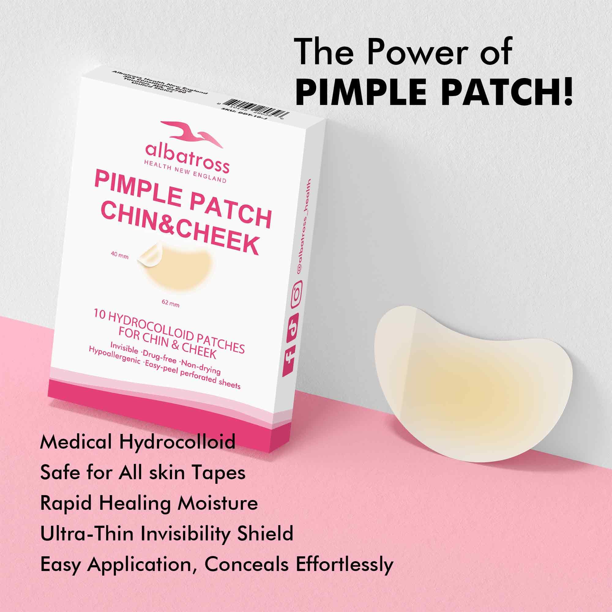 Albatross Health Acne Pimple Patches - Hydrocolloid Treatment, 10 Count, Skin Color, Model DDT-10-j