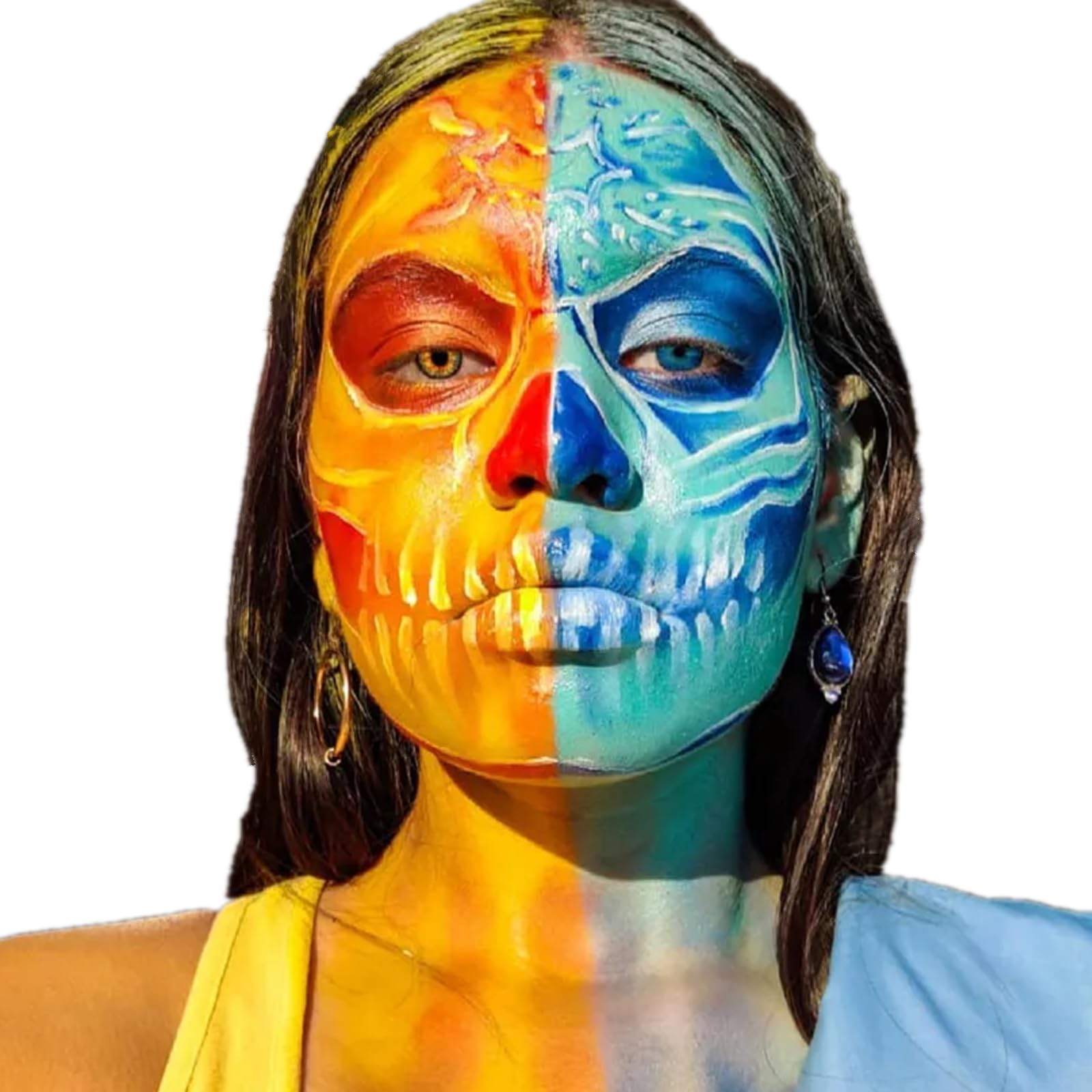 Go Ho Teal Face Paint Stick - Full-Coverage Waterproof Body Paint for Halloween Cosplay & SFX Makeup