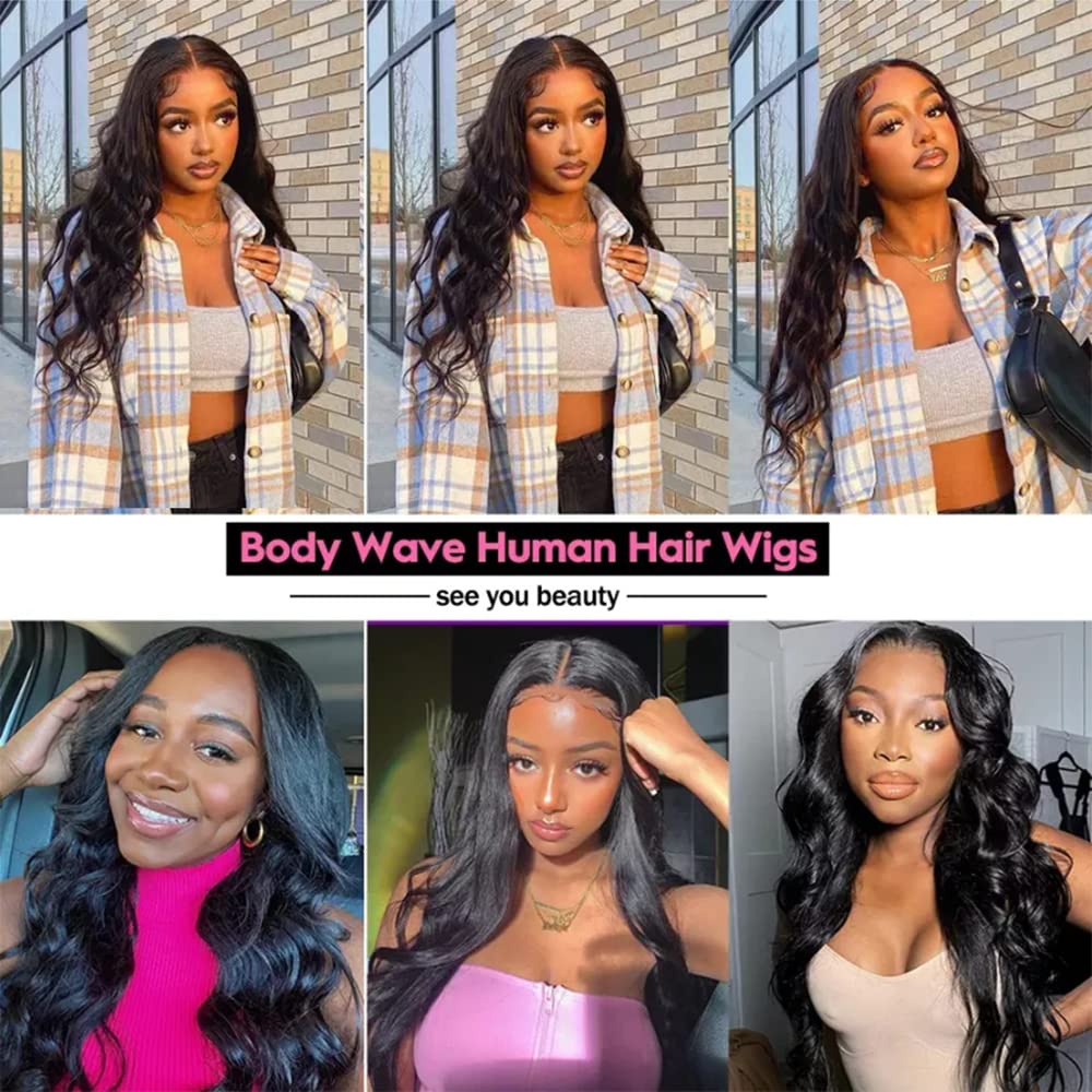 STOGEDEST Wear And Go Glueless Wig, 4x4 Closure Wigs Human Hair 18 Inch Body Wave Lace Front Wigs Human Hair, Glueless Wigs Huma