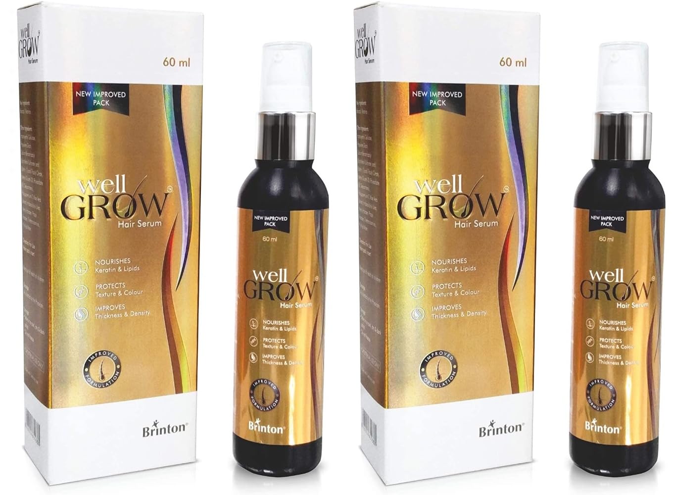 Brinton Wellgrow Anti Hair Loss Serum With Baicapil & Kerarice Plant Complex | Supports Hair Regrowth & Controls Hair Fall | Nat