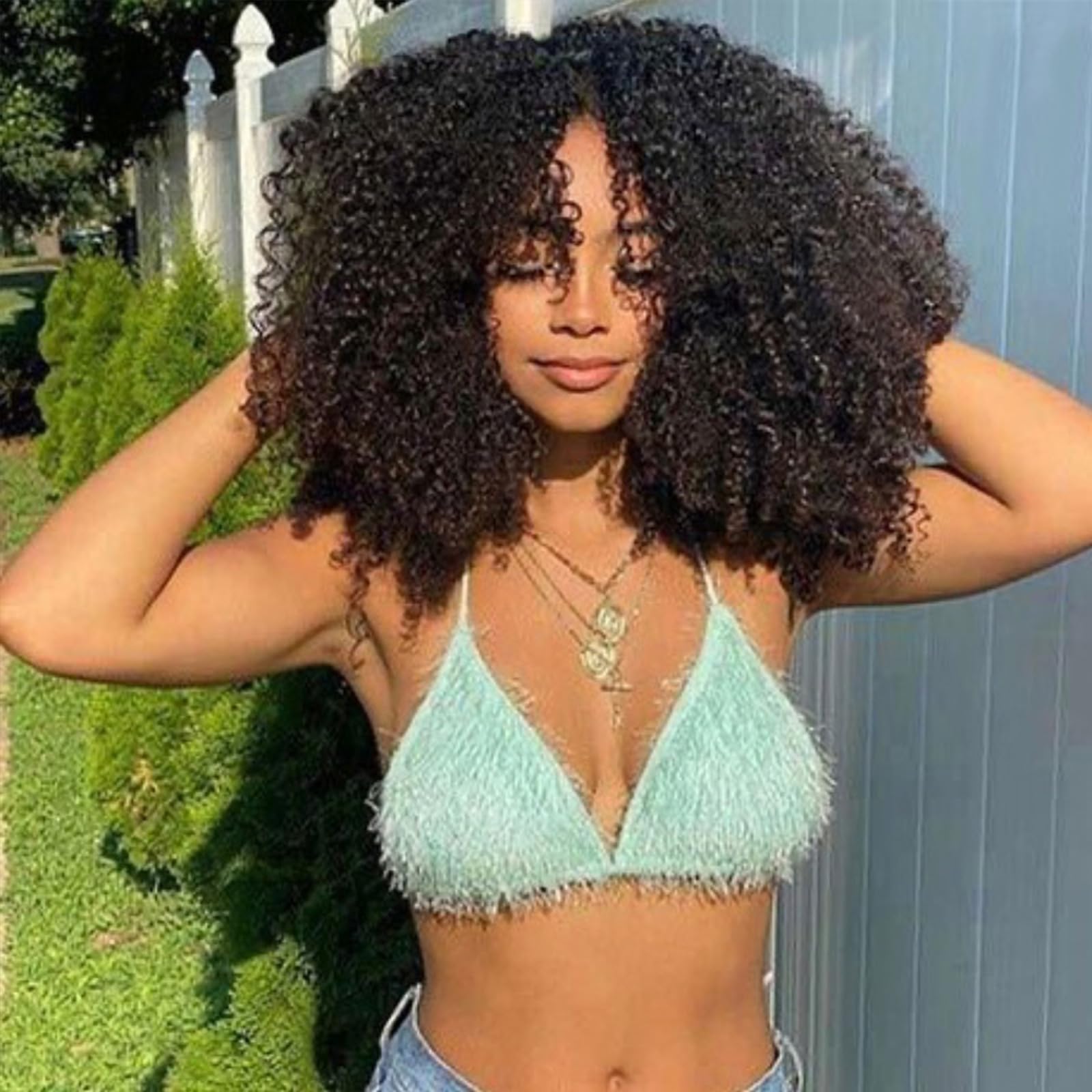 huarisi 10A Afro Curly Bundles Human Hair 100% Unprocessed Virgin Brazilian Kinky Curly Wave Human Hair Bundles Curly Weave Huma