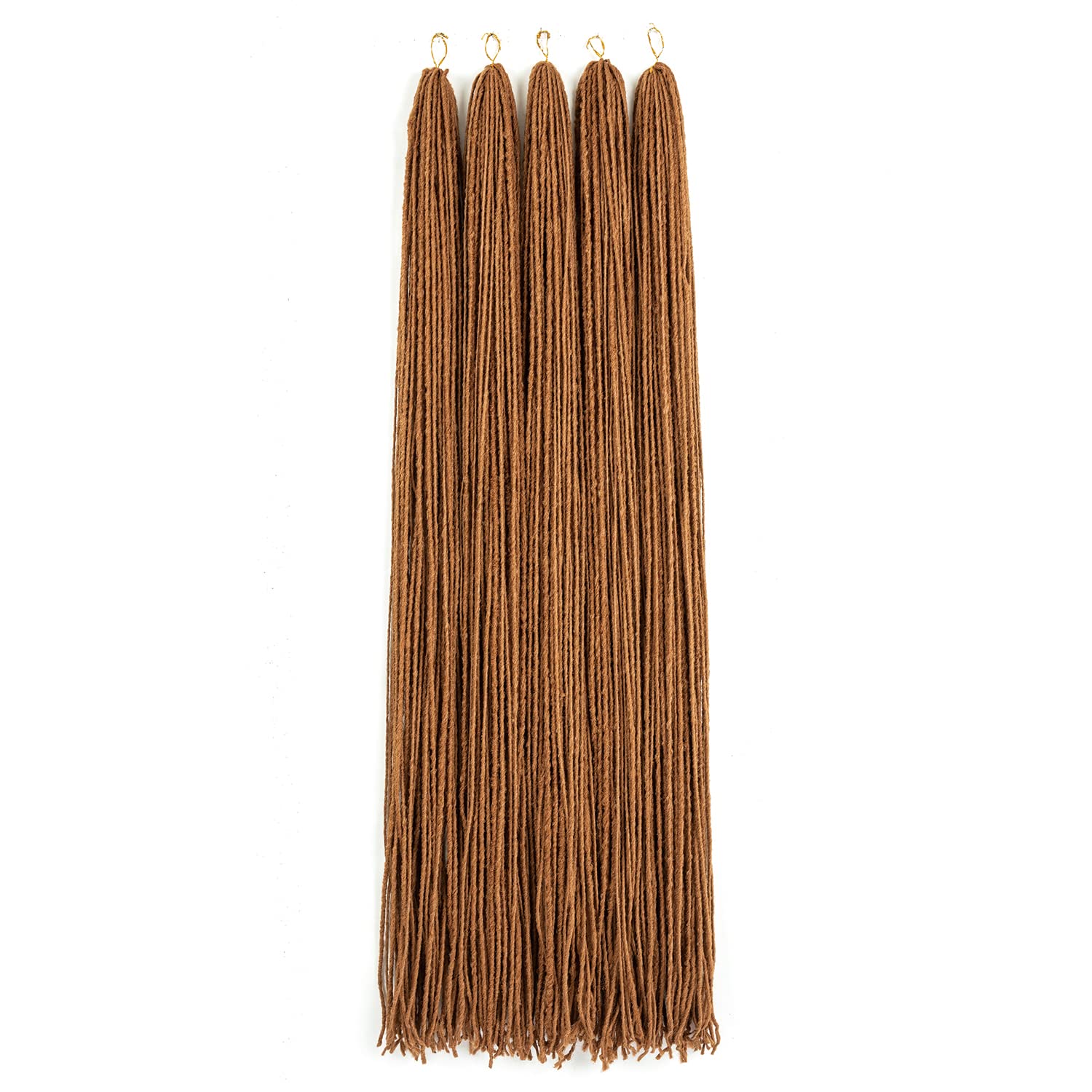 GUOHUI Micro Faux Locs Crochet Hair, 36 Inch 5 Packs Color Light Brown DIY Braids Straight Styles (36'',30)