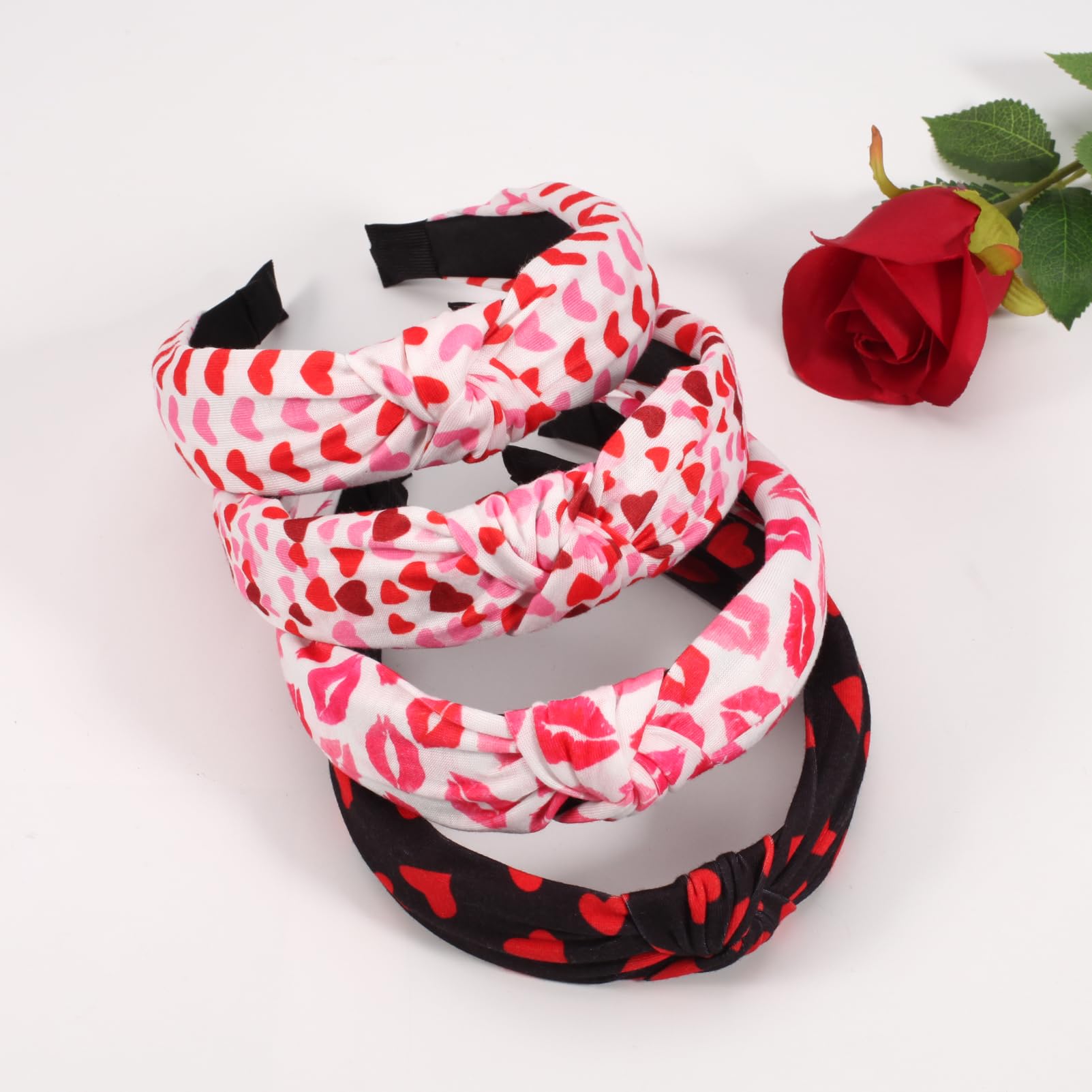 Ardorchid Valentine'S Day Headband Red Heart Shape Headbands For Women Girls Non Slip Wide Hair Hoop For Valentine Party Gifts P
