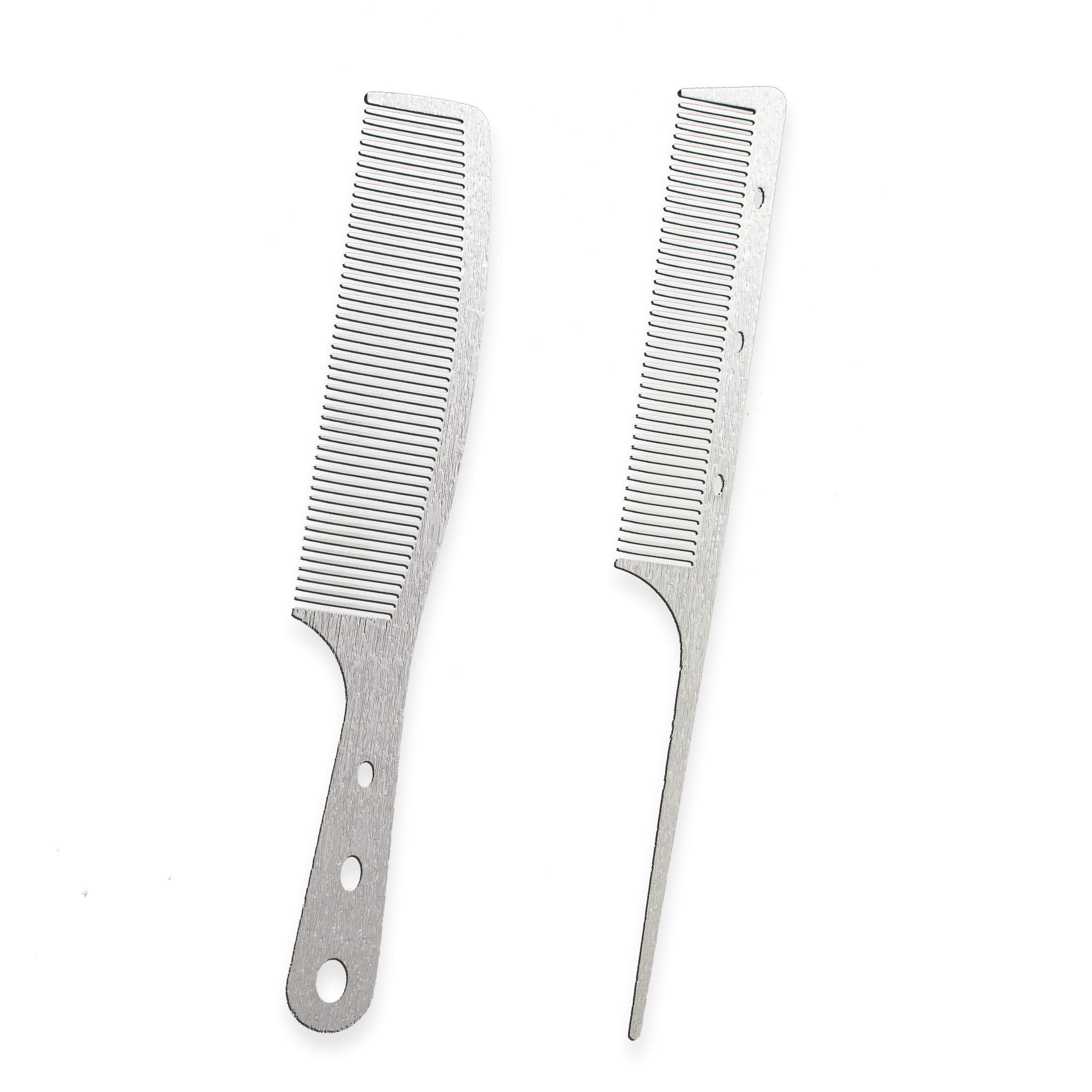 Dolmifapro 2 Pcs Stainless Steel Comb,Teasing Comb with Metal Pick, Rat Tail Combs, Metal Combs Hair Cutting for Stylist Hair Wo