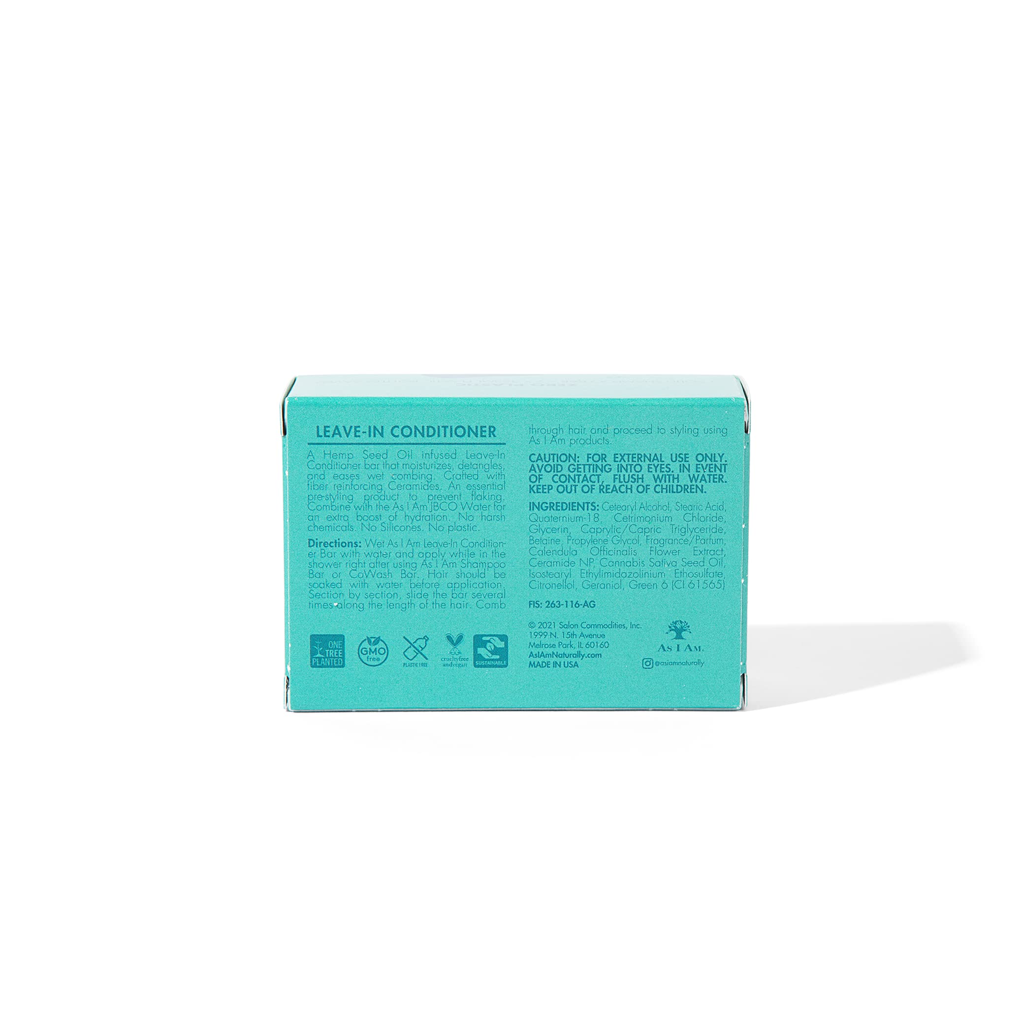 As I Am Hemp Seed Oil Leave-In Conditioner Bar - 3.15 ounce - with Calendula, Betaine, & Ceramide - Cruelty Free & Vegan