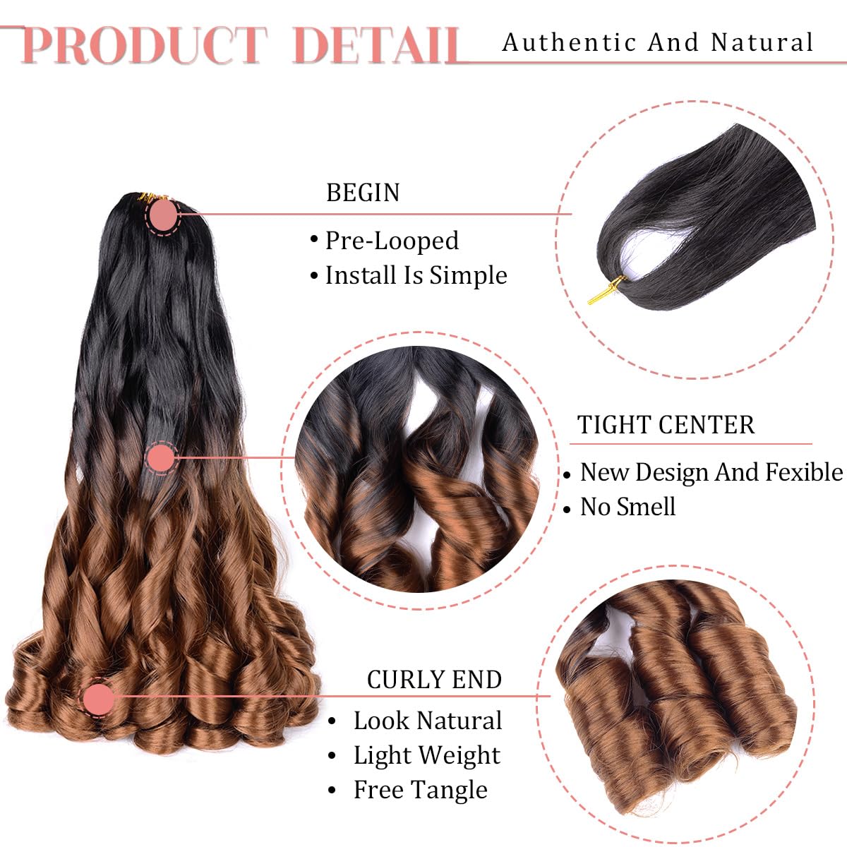 French Curly Braiding Hair,24 Inch B29 Loose Wavy 2 Pack Bouncy French Curl Braiding Hair Extensions 75G/Pack Synthetic Crochet