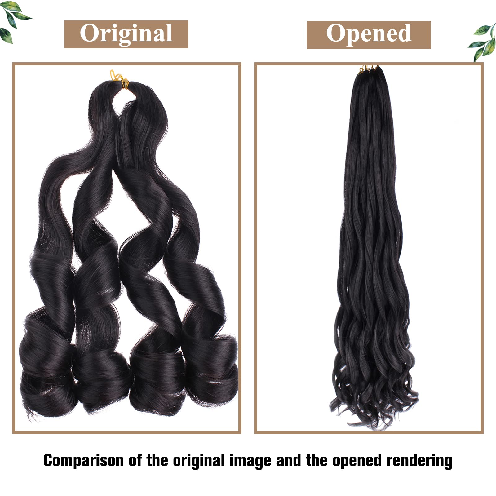 COOKOO 30 Inch 9 Pcs Premium French Curl Braiding Hair Natural Black Pre-stretched Spiral Loose Wave Braiding Hair Yaki Texture