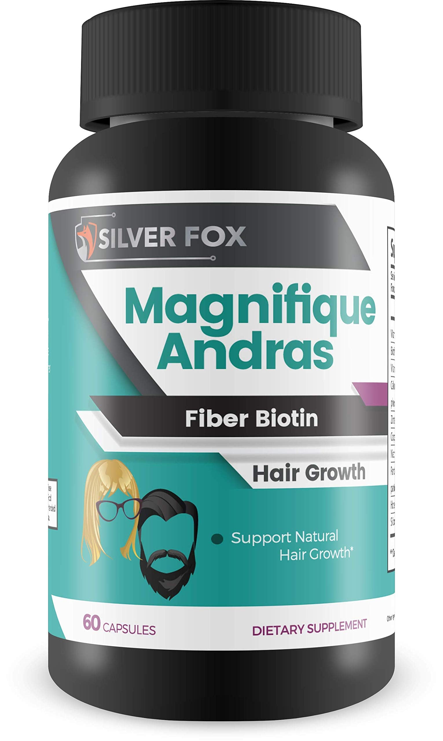 Magnifique  Andras Fiber  Biotin Hair Growth  Potent Hair Growth Vitamin and Mineral Support  Copper & a Blend of Other Powe