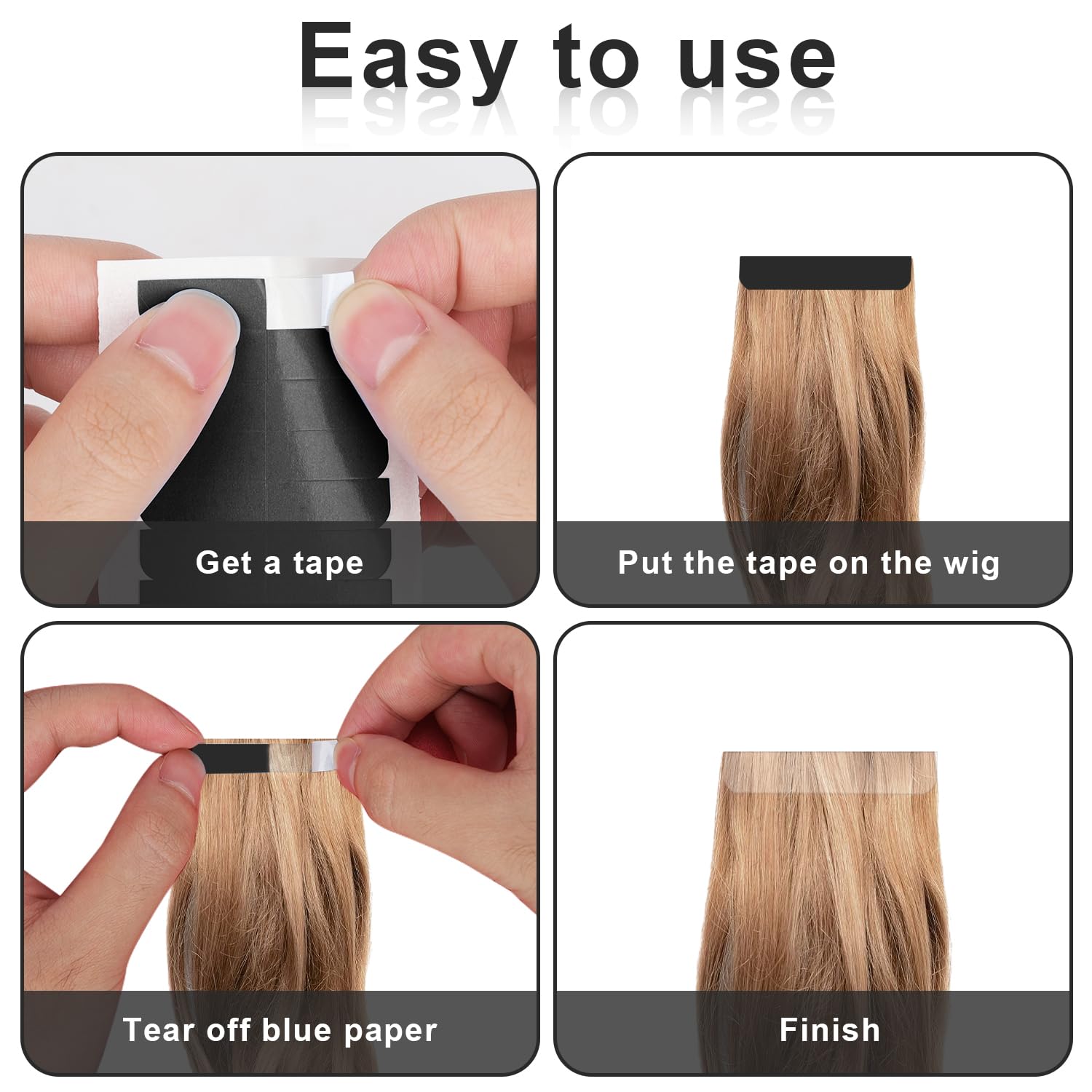 Nqeuepn 240Pcs Hair Extension Tape, Hair Replacement Adhesive Tape Double Sided Tape In Extension Tape Hair Extension Tabs Wig T