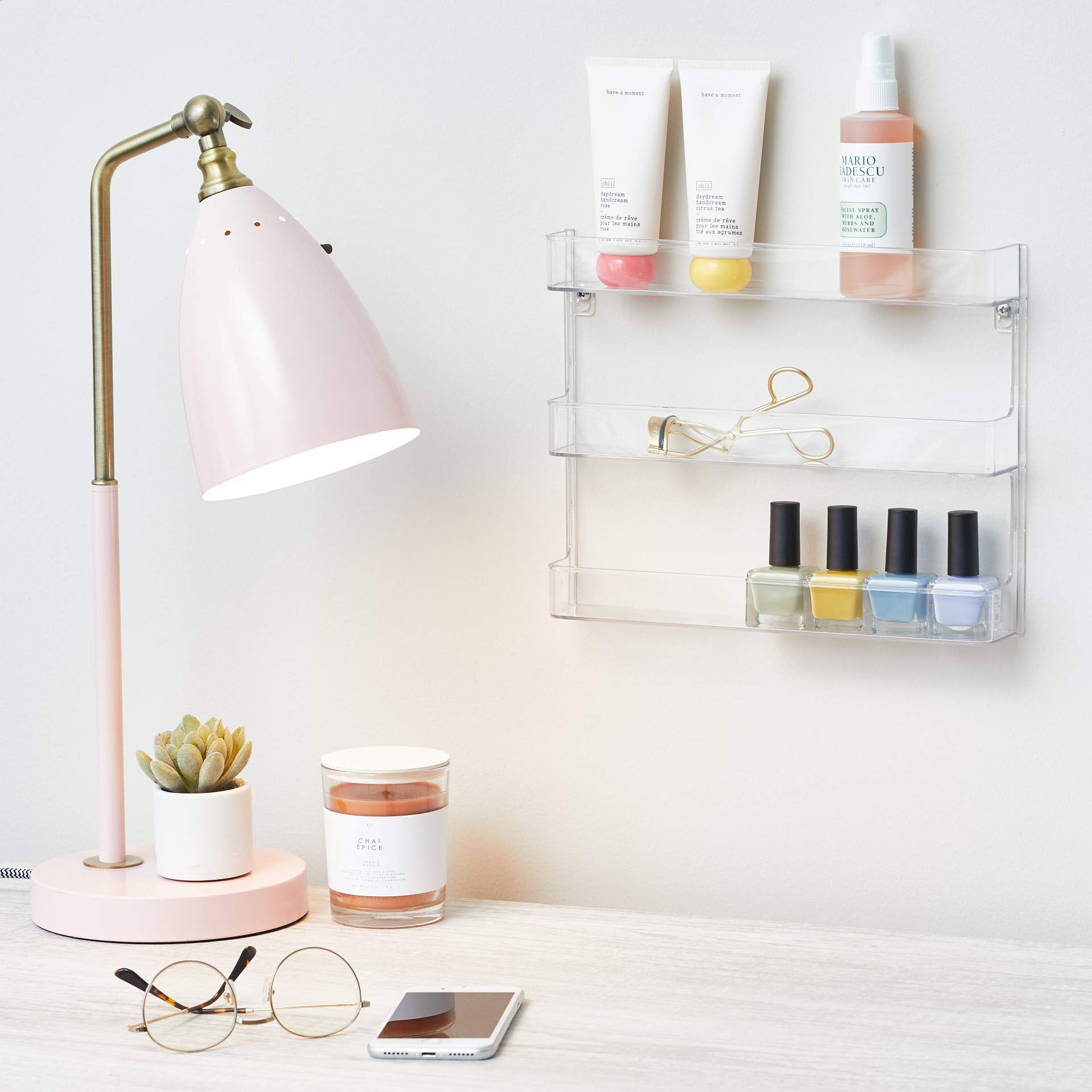 iDesign Hanging Nail Polish & Cosmetics Organizer, The Clarity Collection - 8.78 x 2.02 x 11.07, Clear