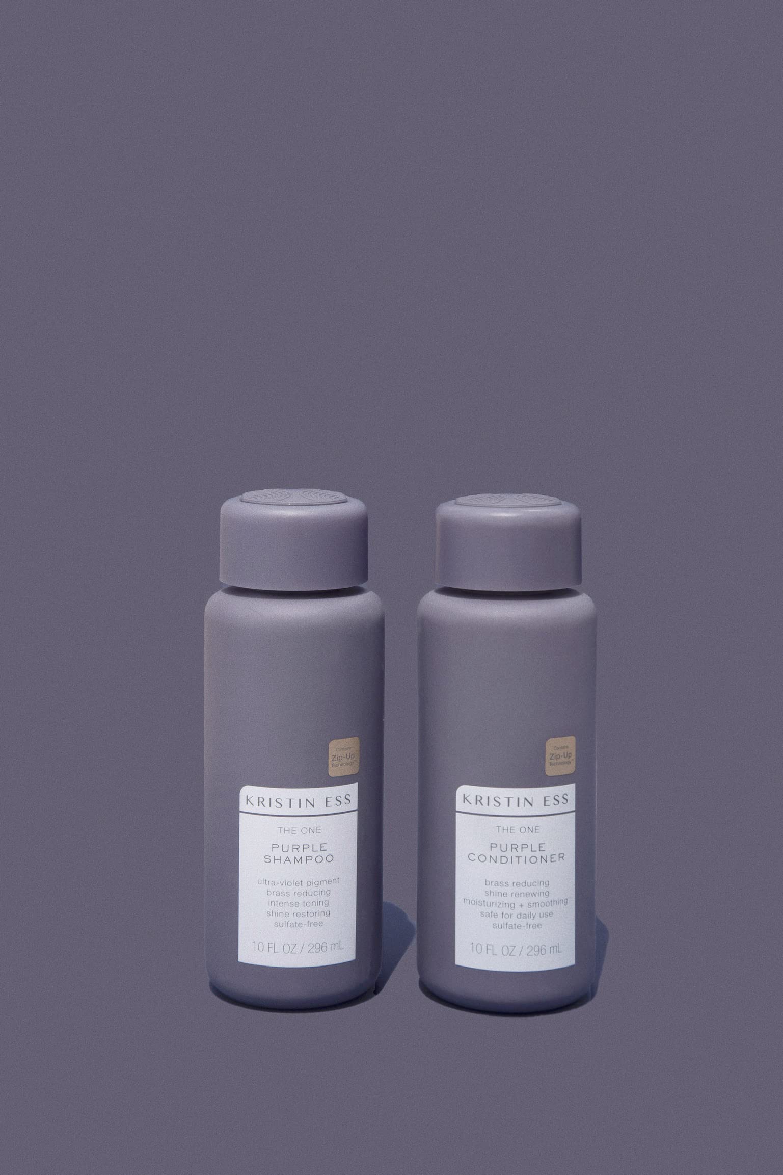 Kristin Ess Hair Purple Shampoo and Conditioner Set for Blonde, Brunette, Silver + Gray Hair, Anti Brass + Yellow Tones, Safe fo