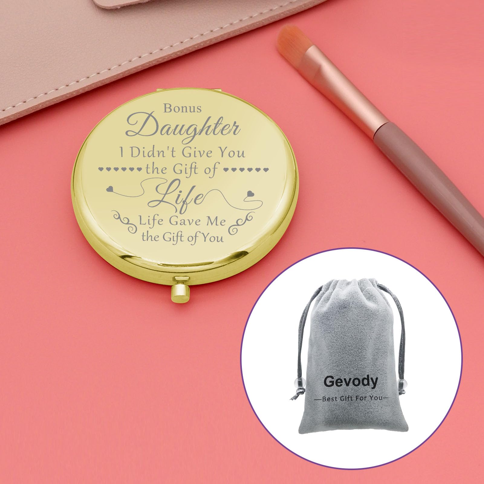 Gevody Bonus Daughter Gifts Stepdaughter Gifts Daughter In Law Compact Makeup Mirror Bonus Daughter Adoption Gift For Daughter P