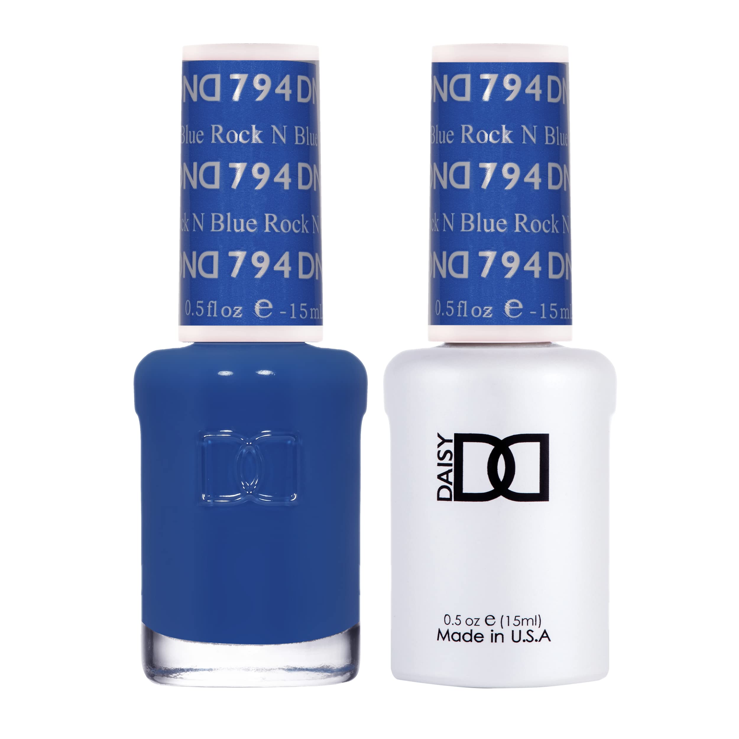 DND Gel Polish Set, Blue Collection, UV/LED Gel Polish and Air Dry Nail Lacquer, Matching Chip-Free Polish Duo, 794 Rock n Blue,