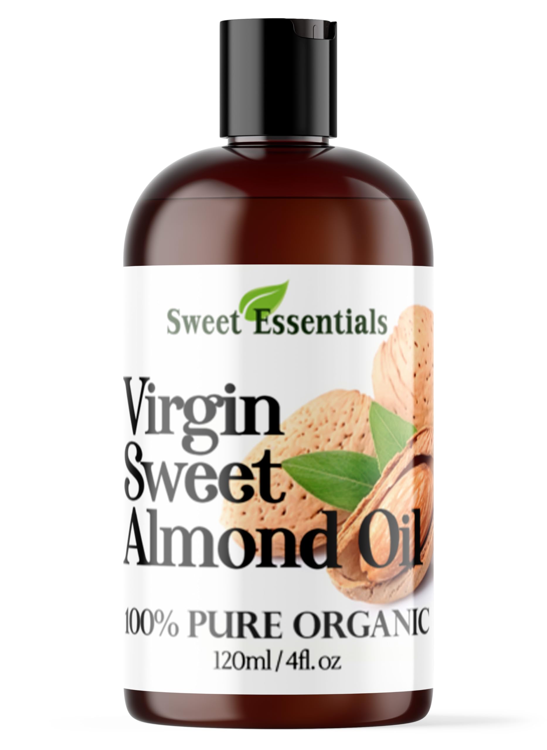 Organic Unrefined Sweet Almond Oil | 4oz Imported From Italy | 100% Pure | Cold Pressed | Hexane Free | Natural Moisturizer |Gre