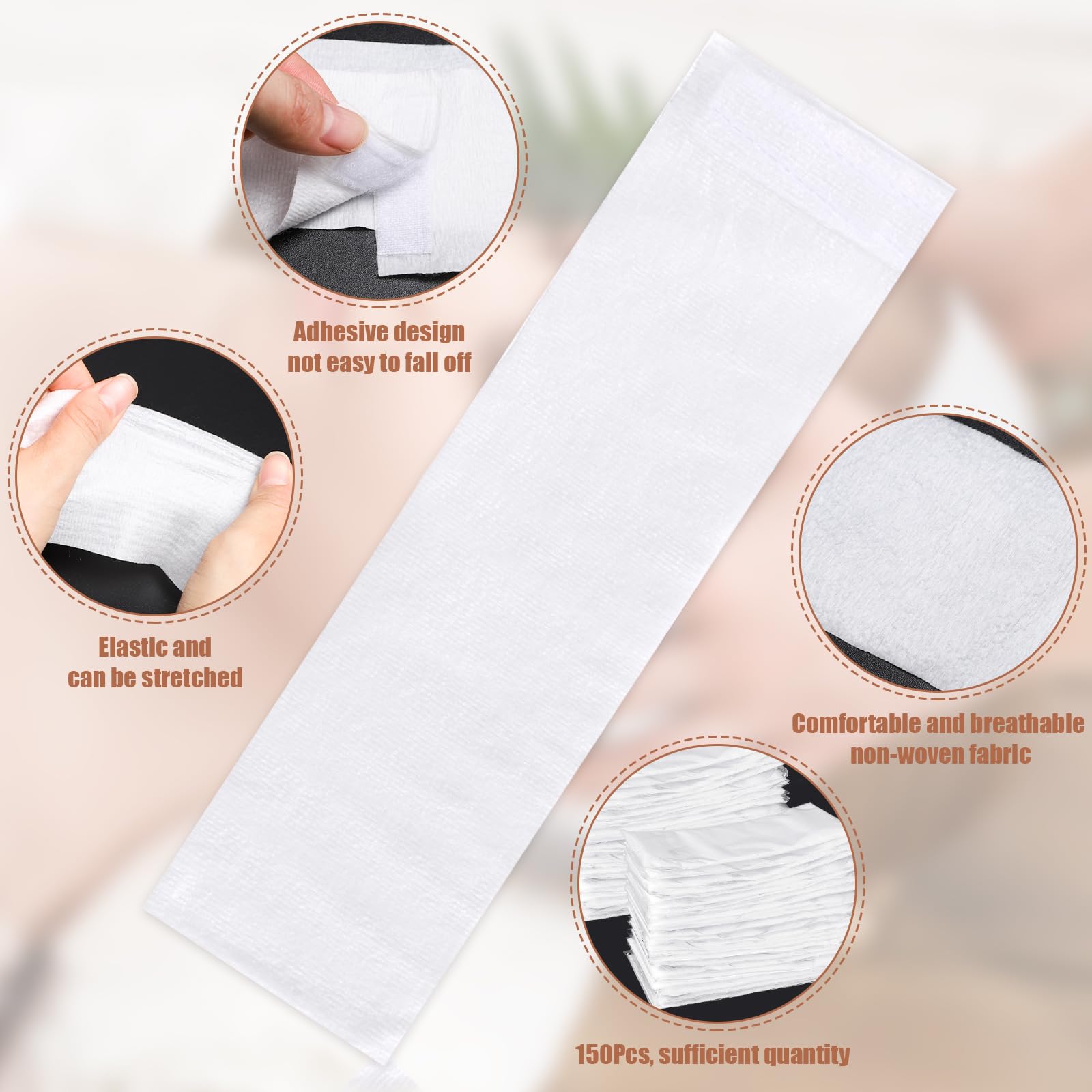 Obeoby 150 Pieces Disposable Hairband For Women, Non-Woven Fabric Spa Headband For Securing Hair During Facial, Makeup, Travel,