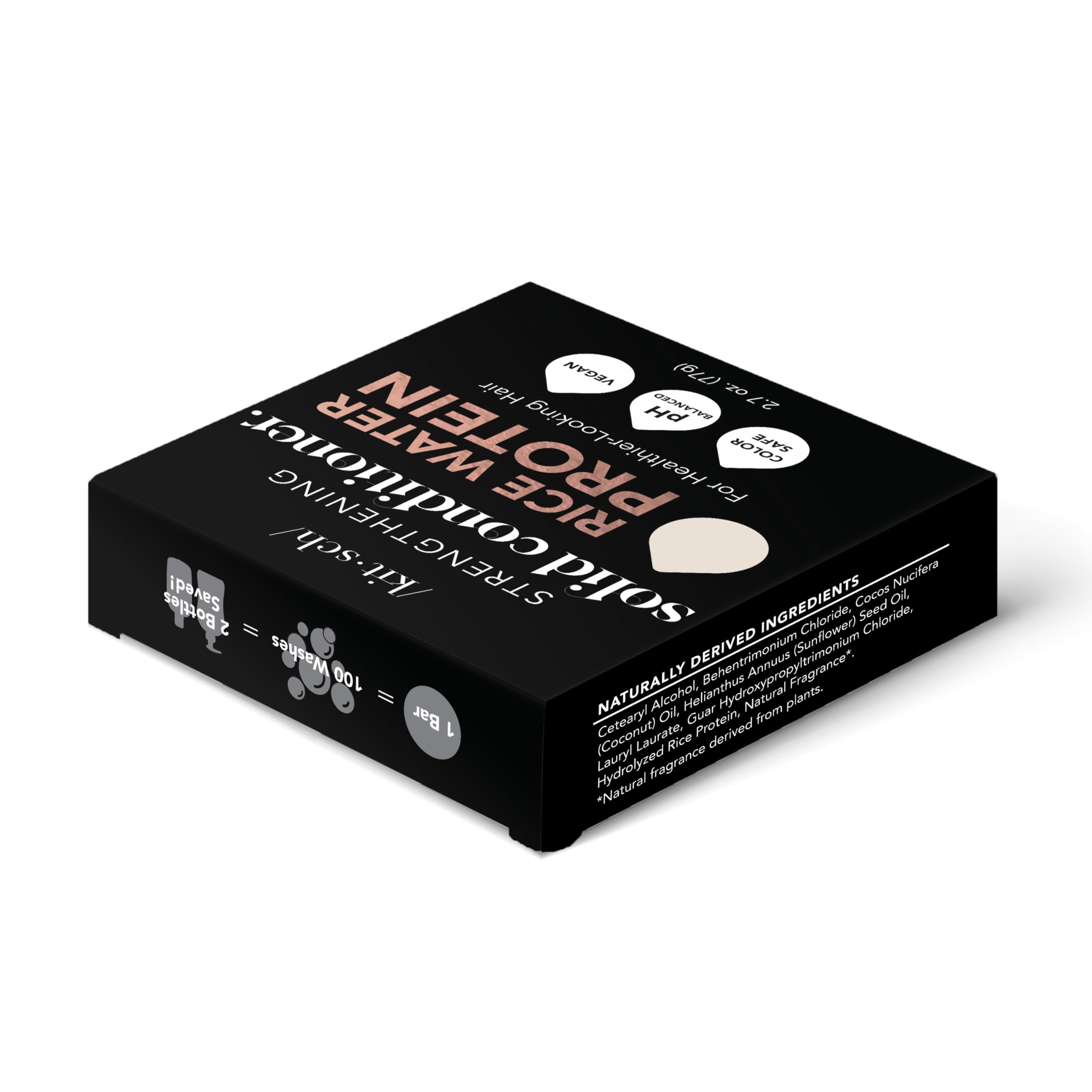 Kitsch Rice Water Protein Conditioner Bar For Hair Growth & Strengthening  Made In Us  Holiday Gift  Eco-Friendly Cleansing And