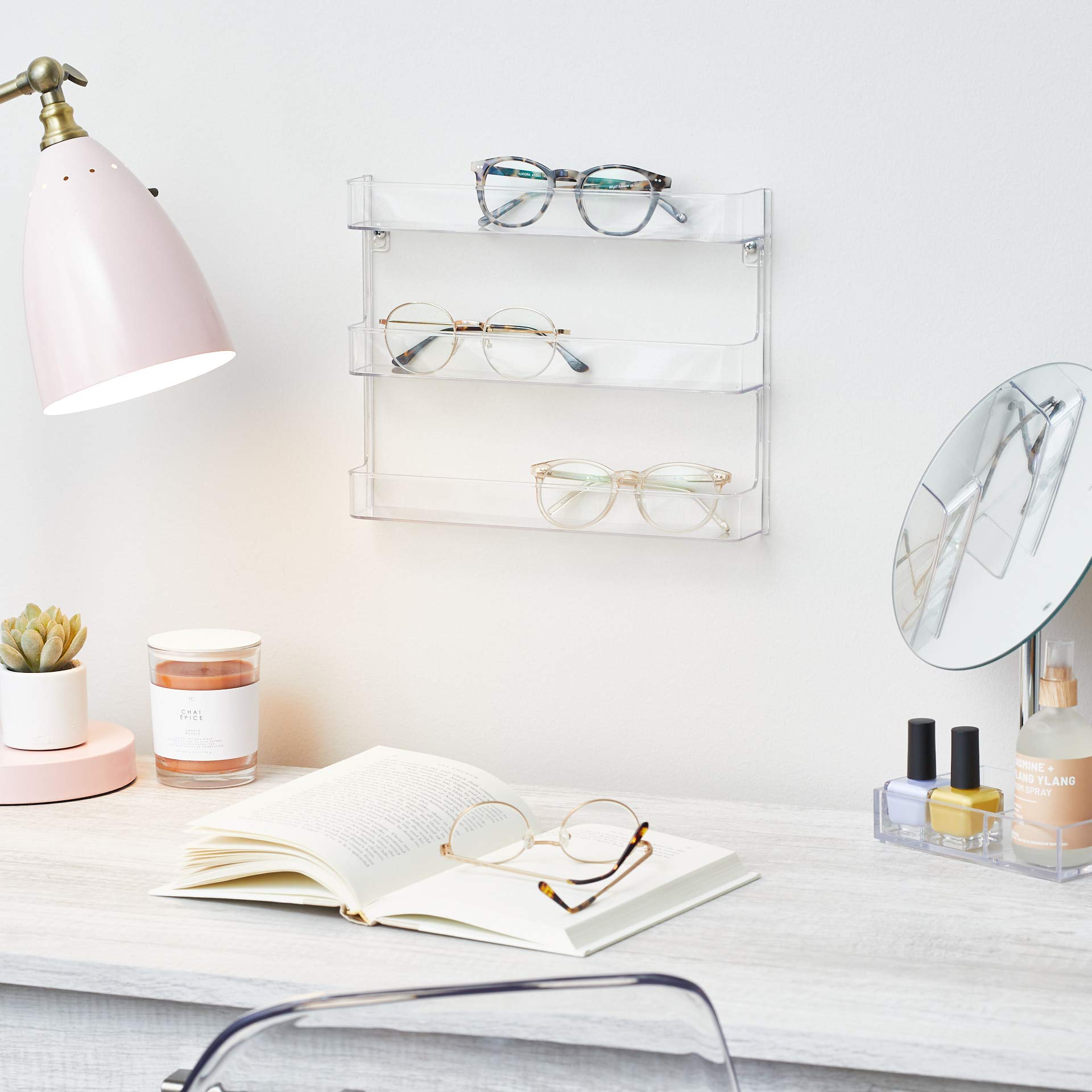 iDesign Hanging Nail Polish & Cosmetics Organizer, The Clarity Collection - 8.78 x 2.02 x 11.07, Clear