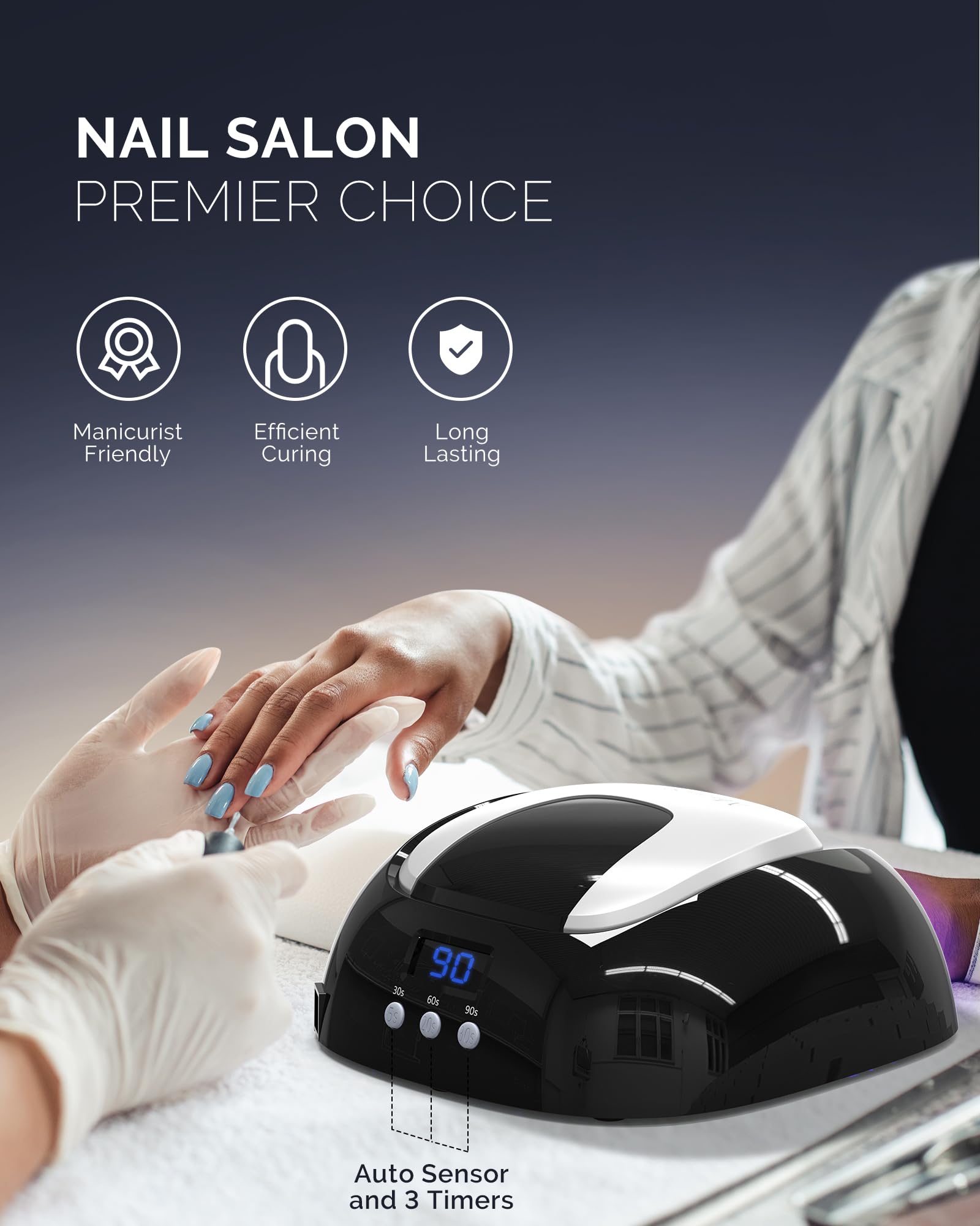 MelodySusie UV LED Nail Lamp for Salon, Professional 48W UV Nail Lamp for Gel Nail Polish Curing with Auto Sensor and 3 Timers,