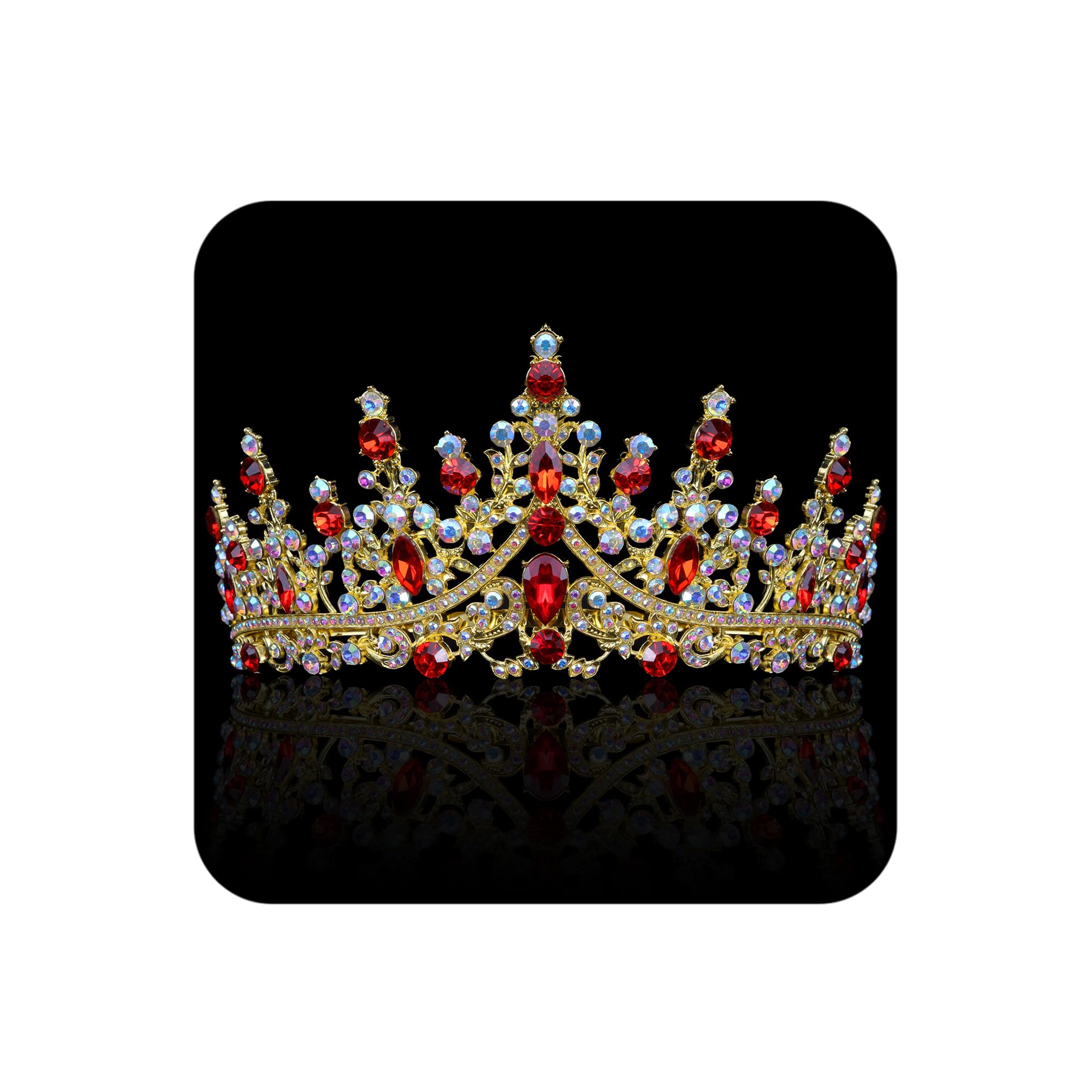 COCIDE Red Crowns for Women Red Tiaras for Women Queen of Hearts Crown corona roja Costume Halloween Girls Hair Accessories Roya