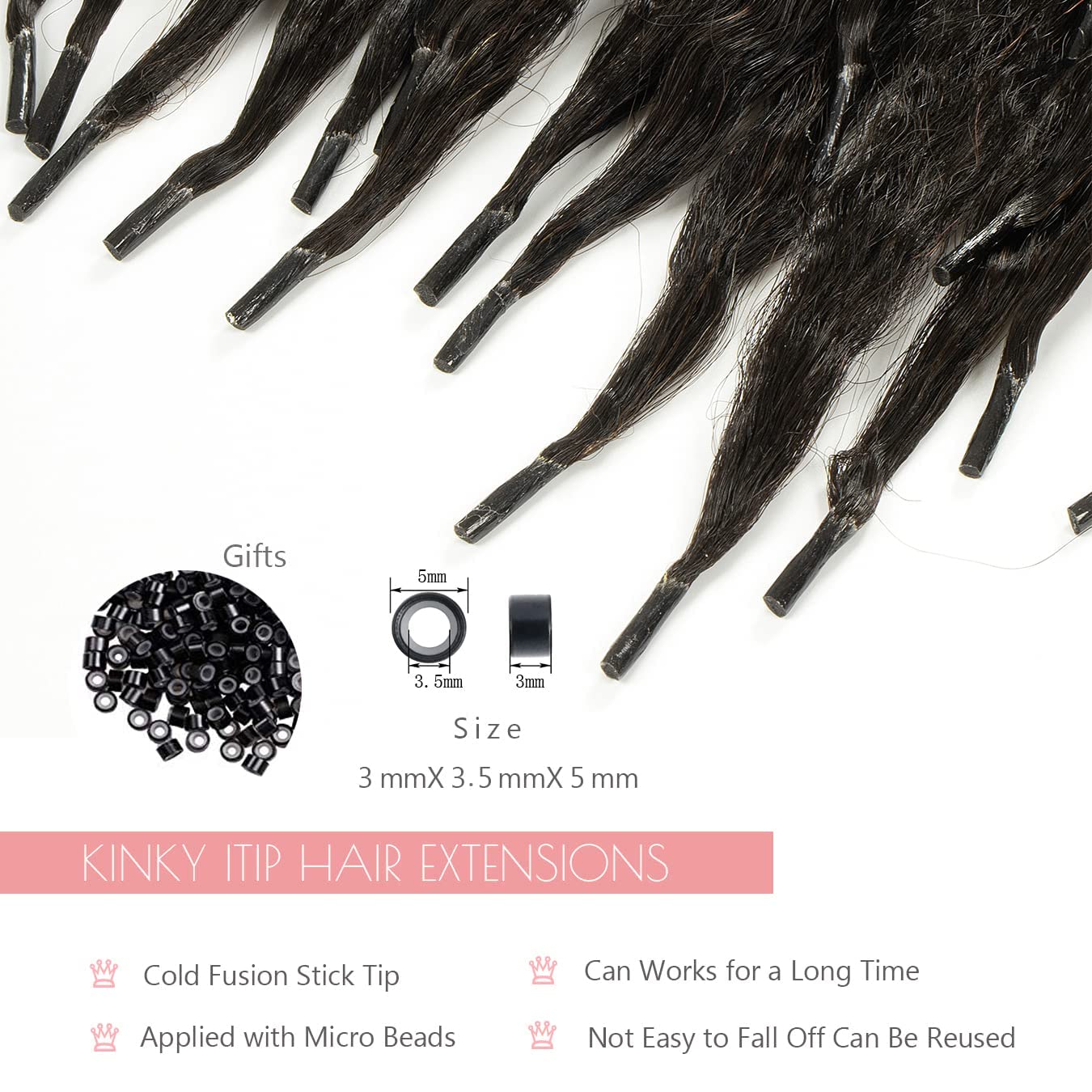Loxxy I Tip Extensions Human Hair 22 Inch Kinky Straight Long Black Hair Extensions For Salon Brazilian Virgin Hair Pure 50Grams