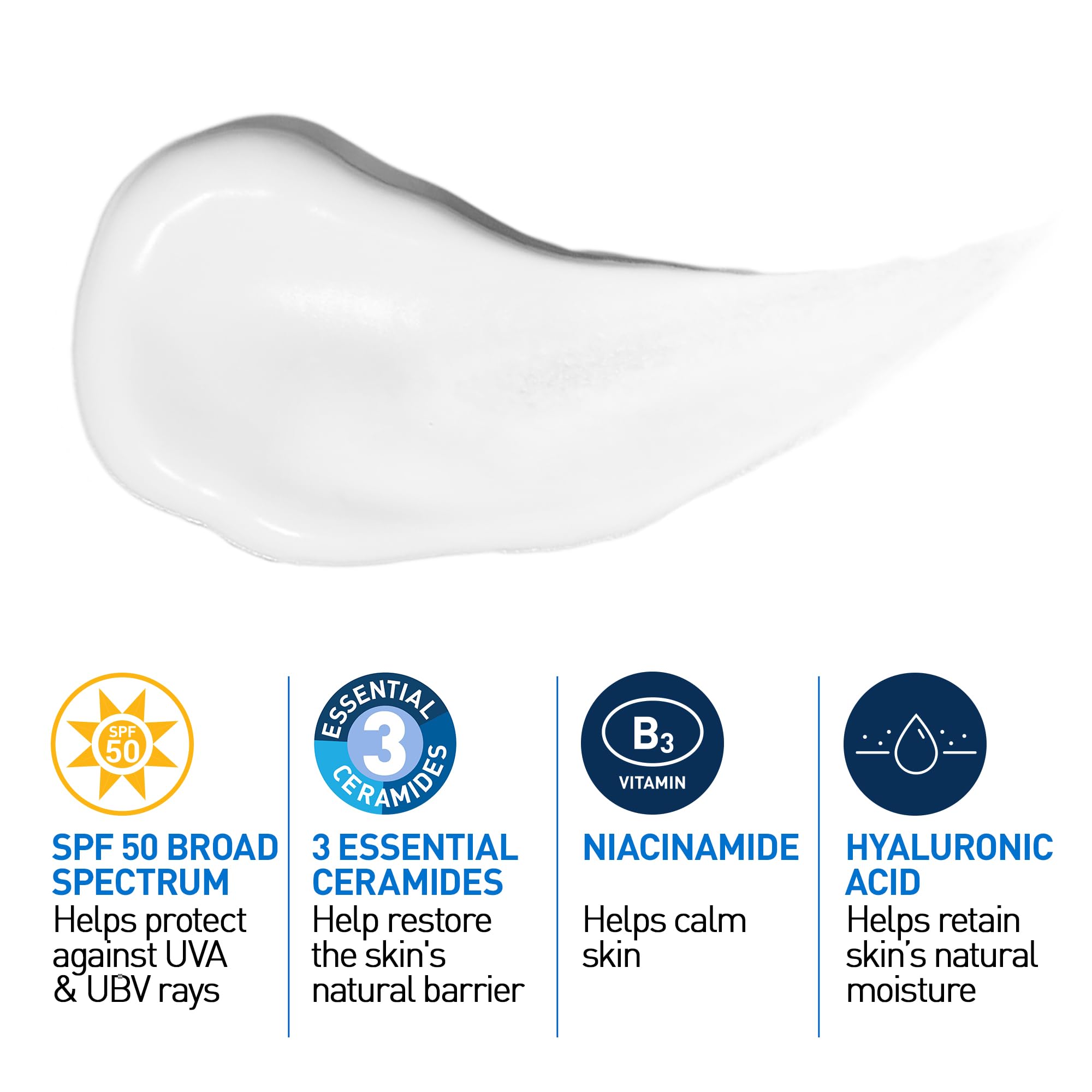 Cerave Am Facial Moisturizing Lotion Spf 50 | Face Moisturizer With Spf, Hyaluronic Acid, Niacinamide & Ceramides | Non-Greasy |