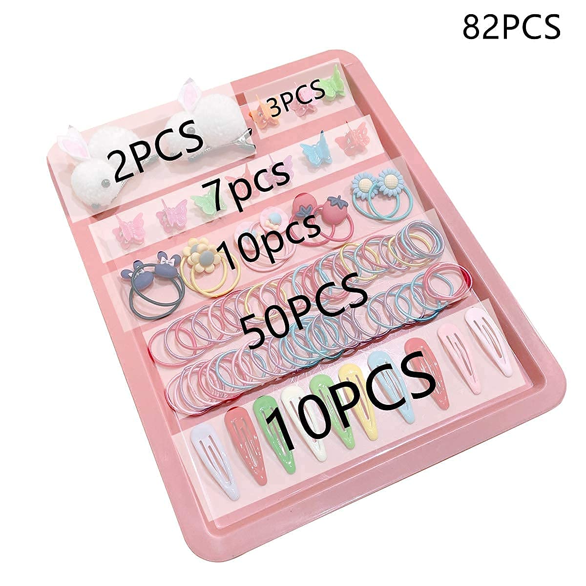 Yanrong Elastic Hair Ties And Scrunchies Set - Ponytail Holders, Hair Ropes For Girls, Women, Babies And Kids (82Pcs)