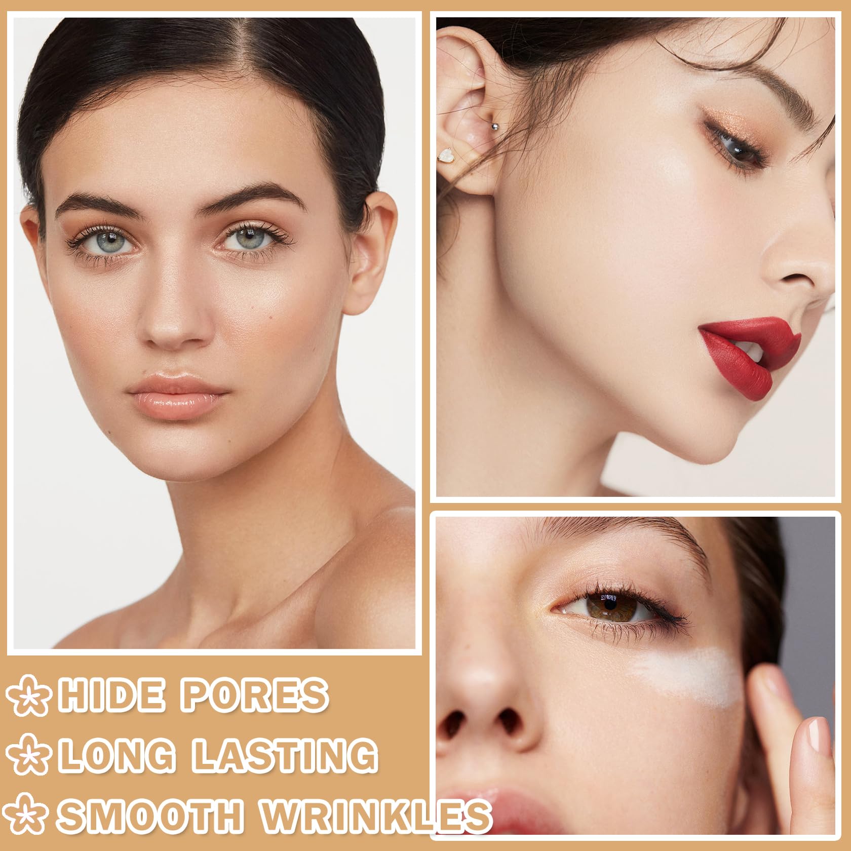 IONSGAKO Pink Translucent Setting Powder Shimmer Glitter Loose Setting Powder Oil Control Matte Finishing Setting Face Powder Ma