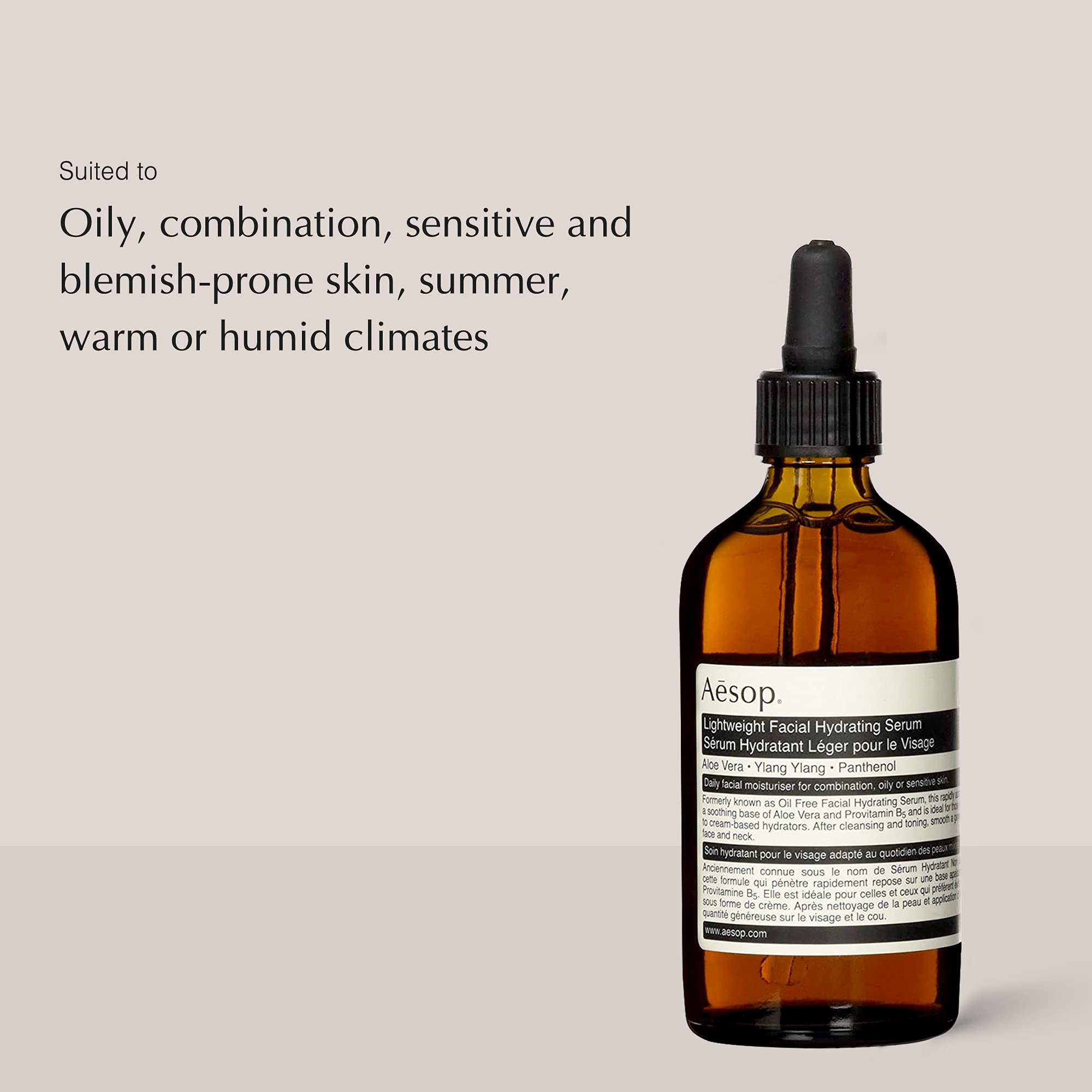 Aesop Lightweight Facial Hydrating Face Serum | 100mL/3.62 oz Anti Aging Serum for Face | Hydrating Serum for All Skin Types | P