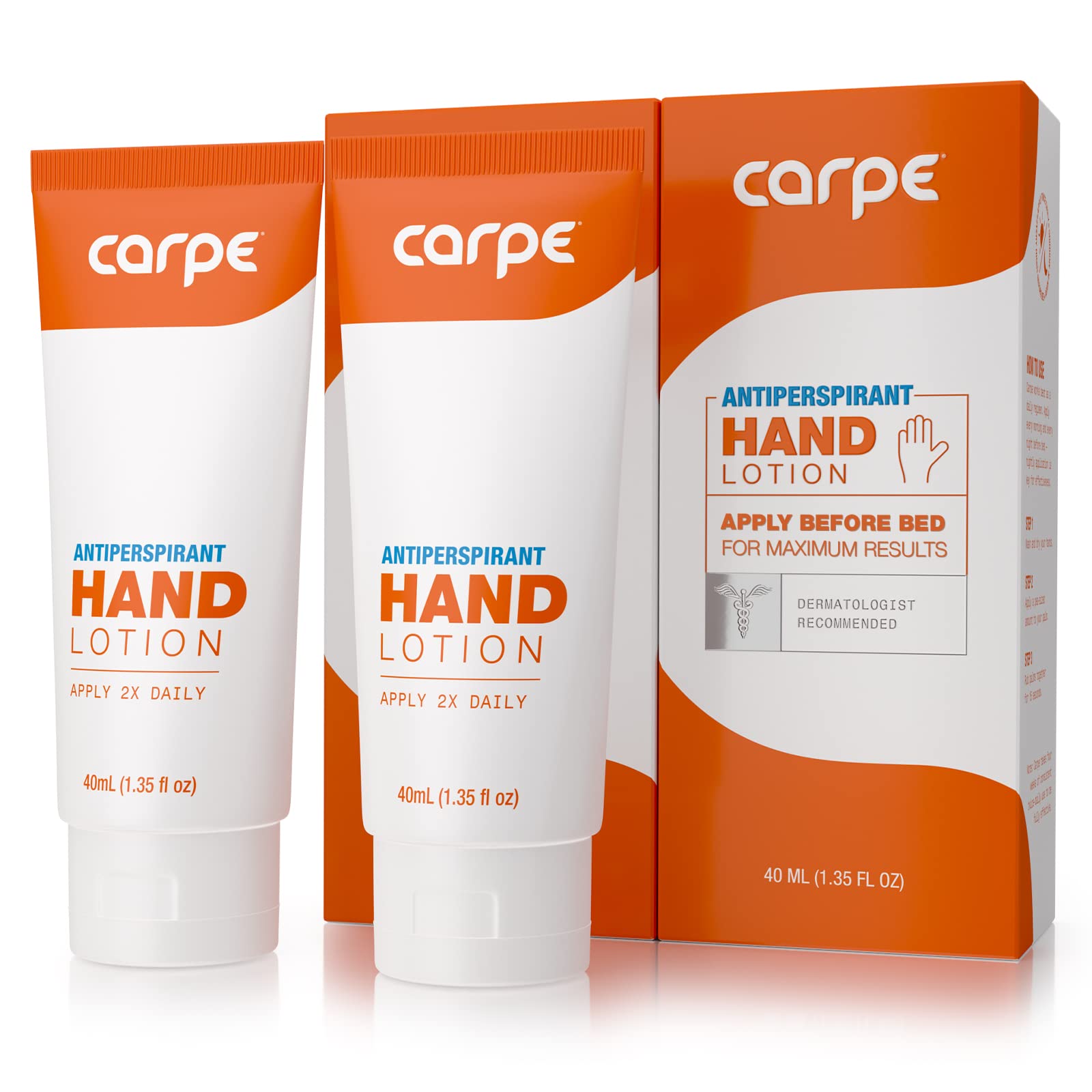 Carpe Antiperspirant Hand Lotion (Pack of 2), A dermatologist-recommended smooth lotion that helps stop hand sweat, great for hy