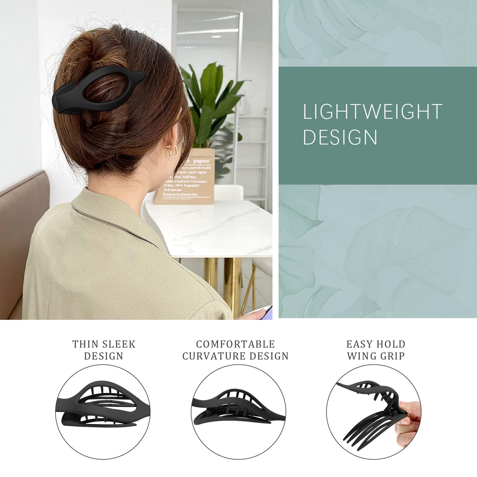 French Concord Hair Clips - 6Pcs Side Slide Volume Clips For Women Girls, Strong Hold No Slip Grip, Thick Or Thin Hair (Matte Fi
