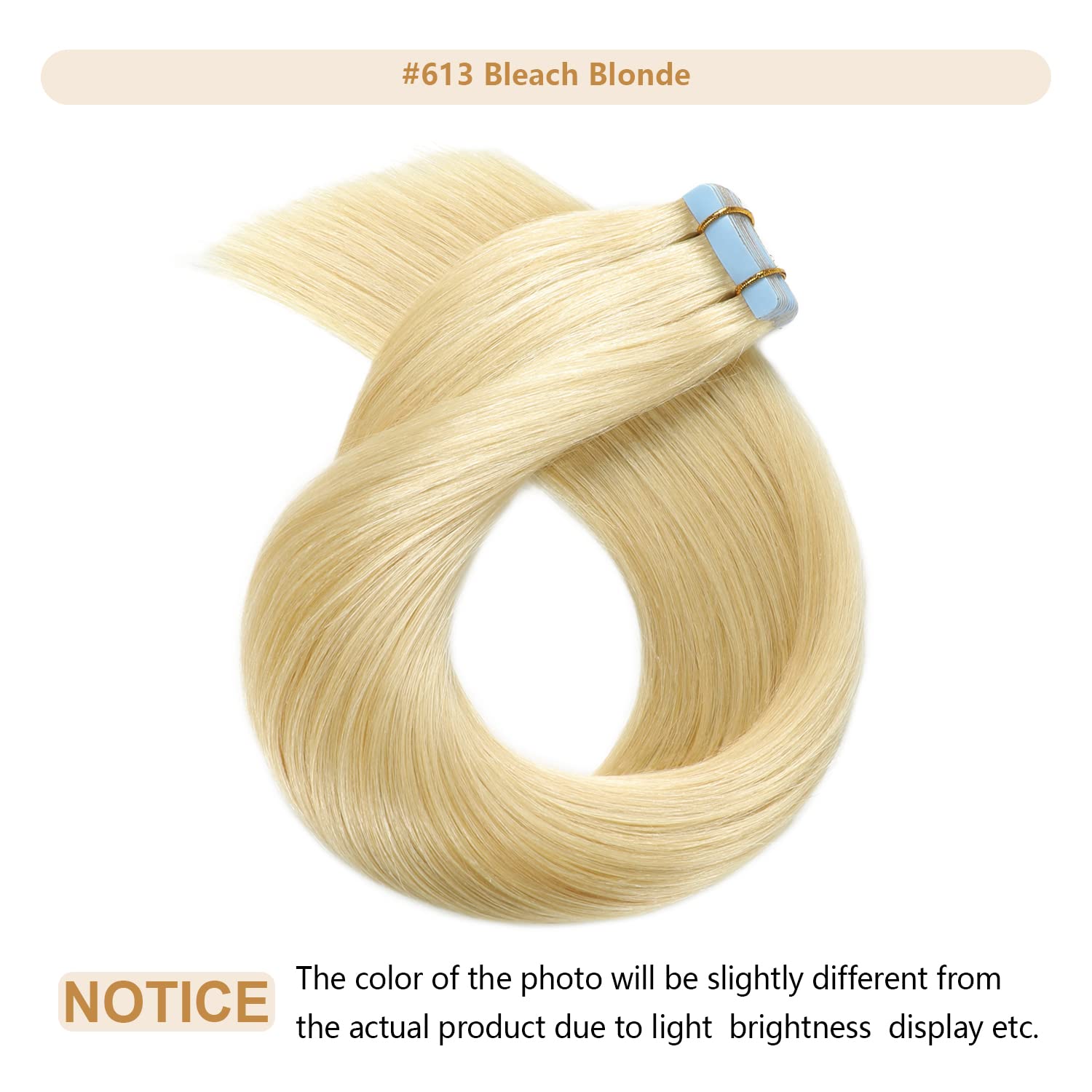 Yilite Tape In Hair Extensions Human Hair,100% Remy Human Hair 20Pcs 40G 14Inch Silky Straight Bleach Blonde Hair Extensions Tap