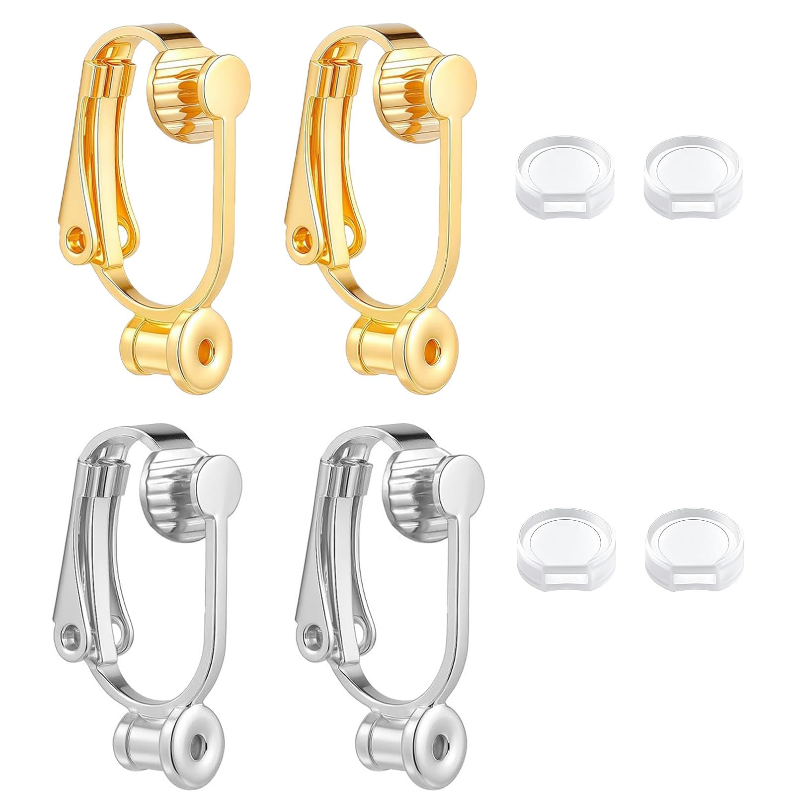4Pcs Clip On Converter For Earrings, Clip On Earrings With Soft Pads For Heavy Earrings, Press Earrings, Clip On Earrings For No