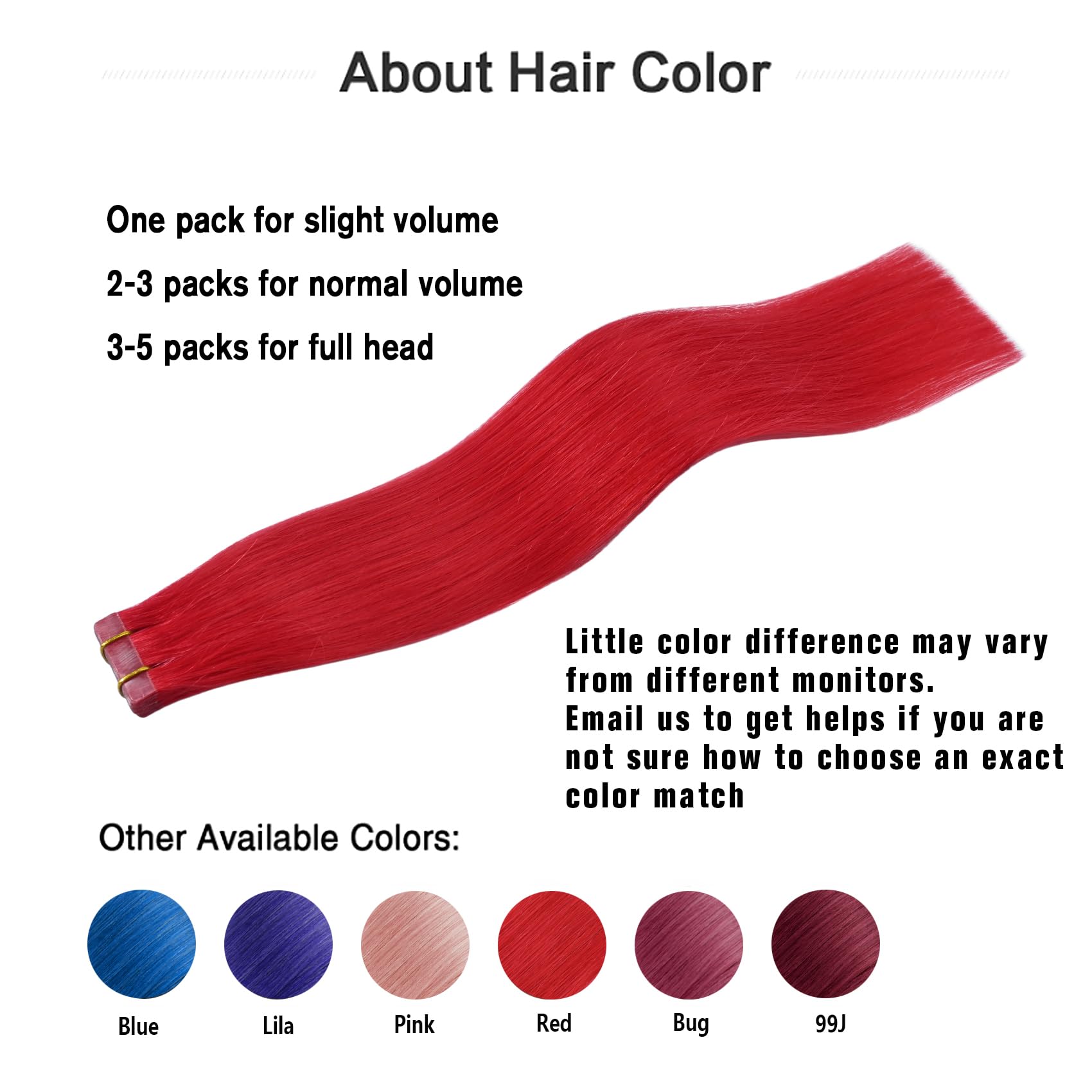 Red Tape in Hair Extensions Human Hair 16 Inch 30G 100% Remy Human Hair Extensions Silky Straight for Women 20 Pcs/Package