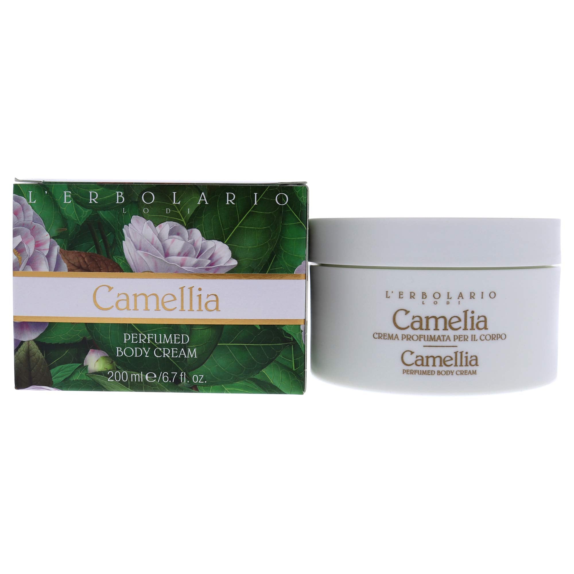 Lerbolario Camellia Perfumed Body Cream - Rich, Velvety Texture - Blends Readily With The Skin - Intense Hydration - Nourishes A