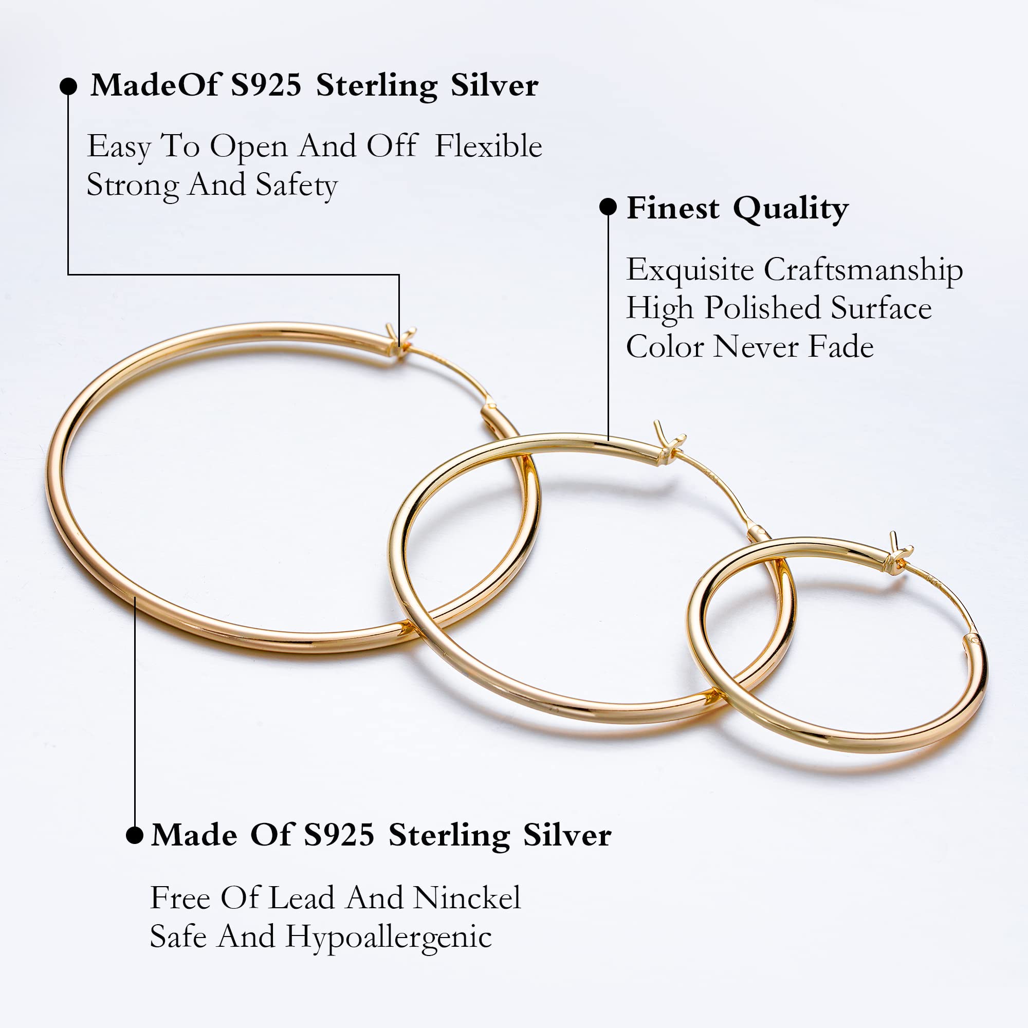 M MOOHAM Small Gold Hoop Earrings, 14K Gold Plated Hypoallergenic Chunky Mini Jewelry Pack Set Dainty Tiny for Women