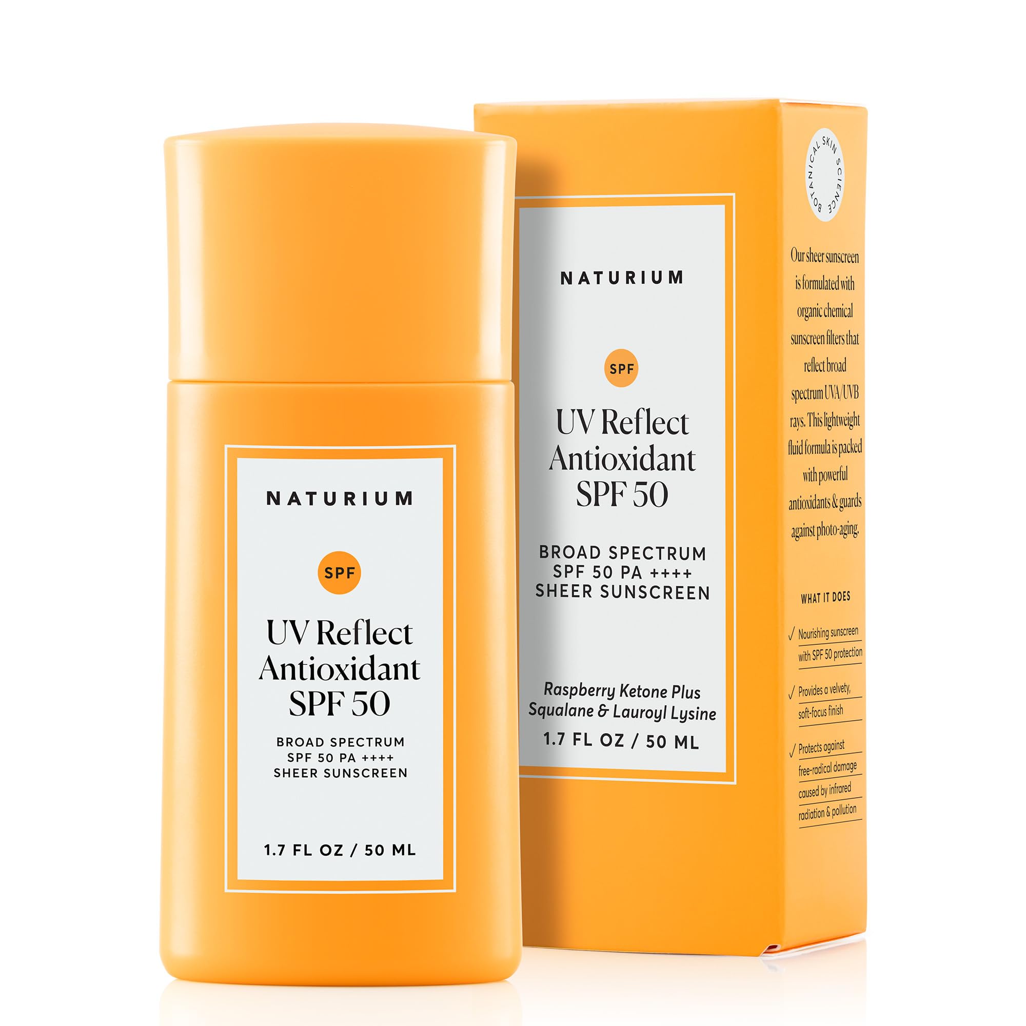 Naturium Uv Reflect Antioxidant, Broad Spectrum Spf 50 Pa ++++ Sheer Sunscreen, Lightweight Face & Skin Protector With Soft Matt