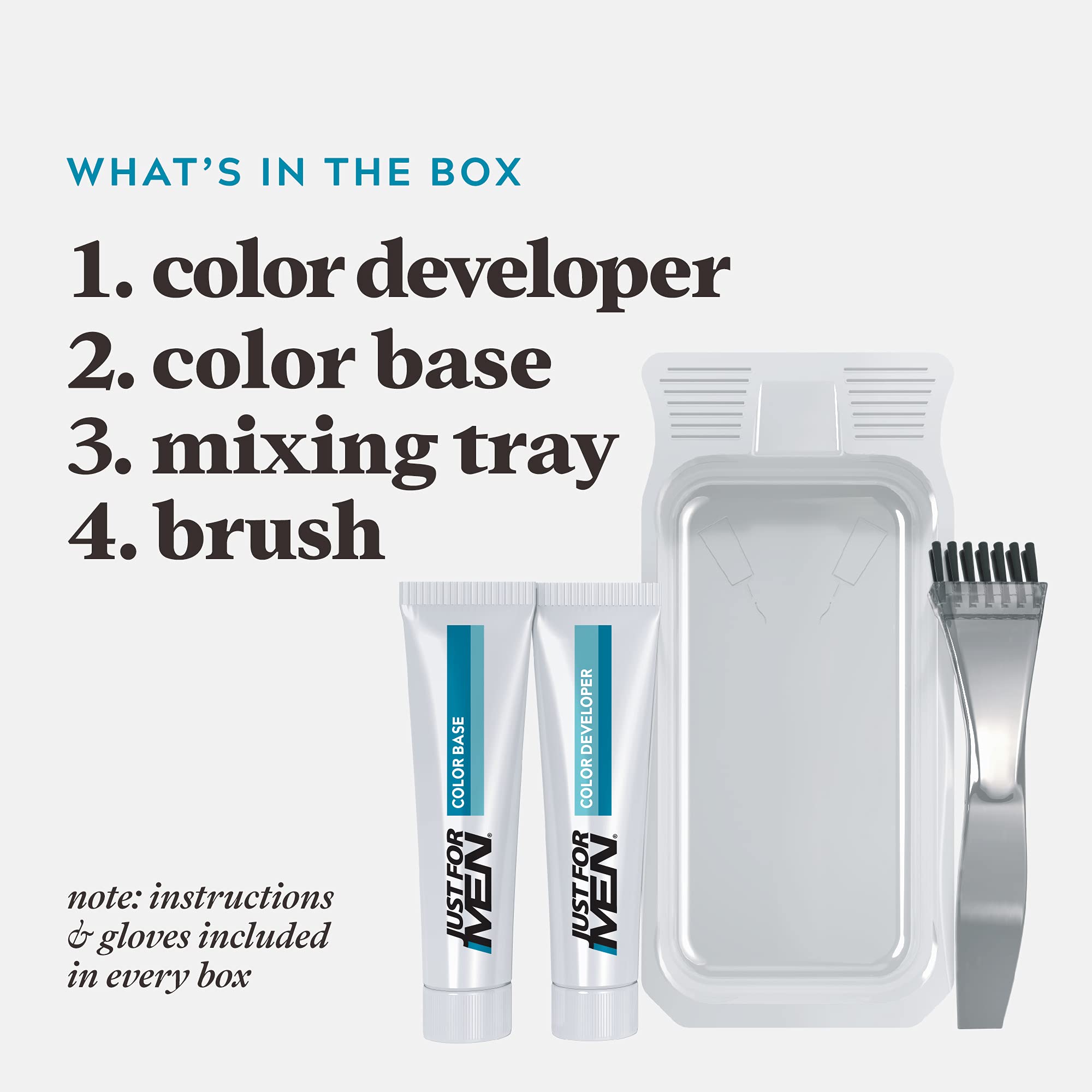 Just For Men Mustache & Beard, Beard Dye For Men With Brush Included For Easy Application, With Biotin Aloe And Coconut Oil For