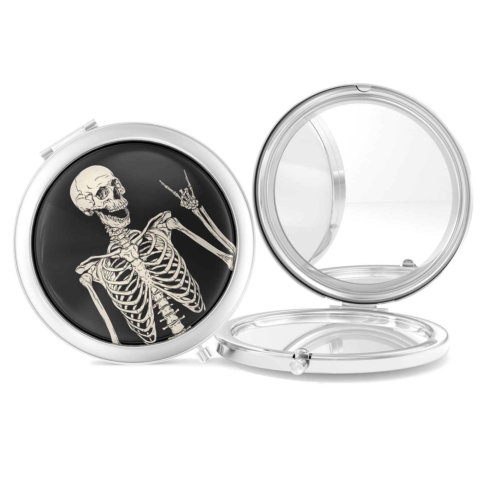 Nipichsha Compact Mirror, Pocket Travel Makeup Mirror, 2-Sided 2X/1X Magnification Compact Mirror, Small Folding Portable Handhe