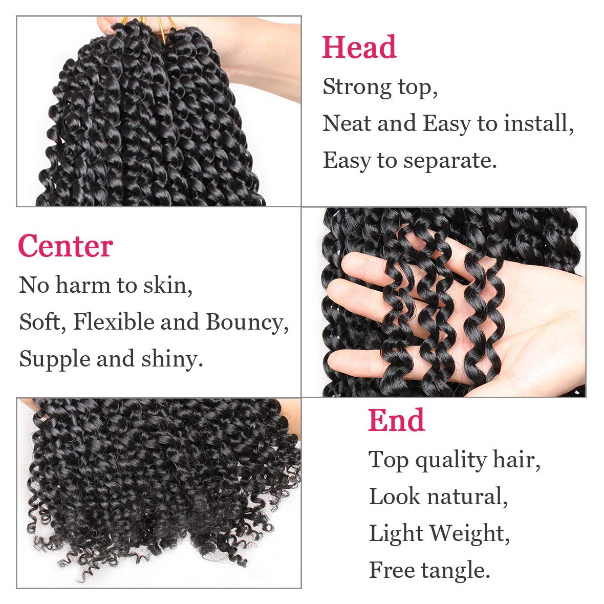 Leeven 18 Inch Passion Twist Crochet Hair 126 Strands Natural Black Water Wave Crochet Hair For Butterfly Locs Passion Twist Hai