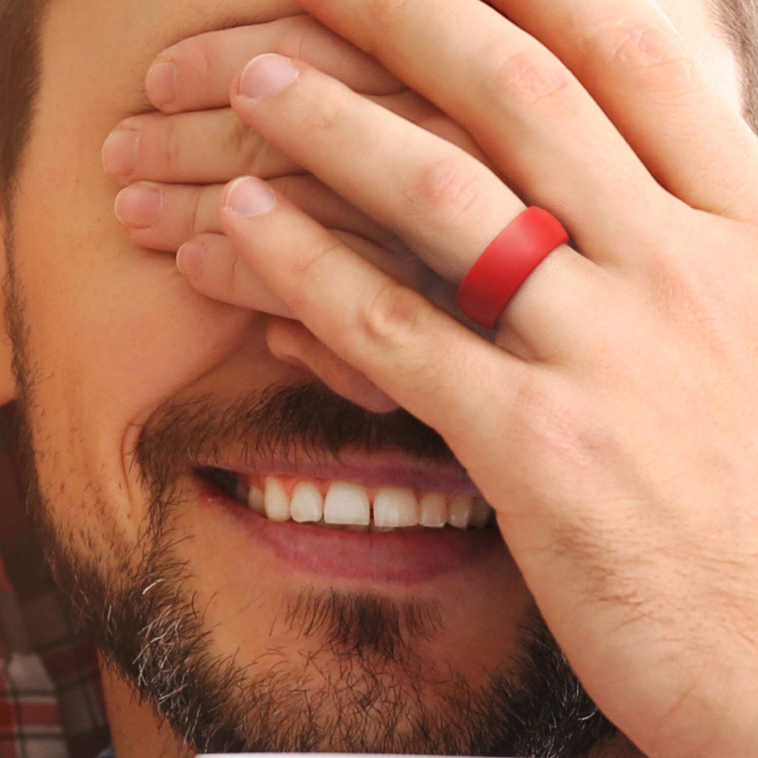 Silicone Wedding Ring - Red By Roq For Men - 16 Mm Ring