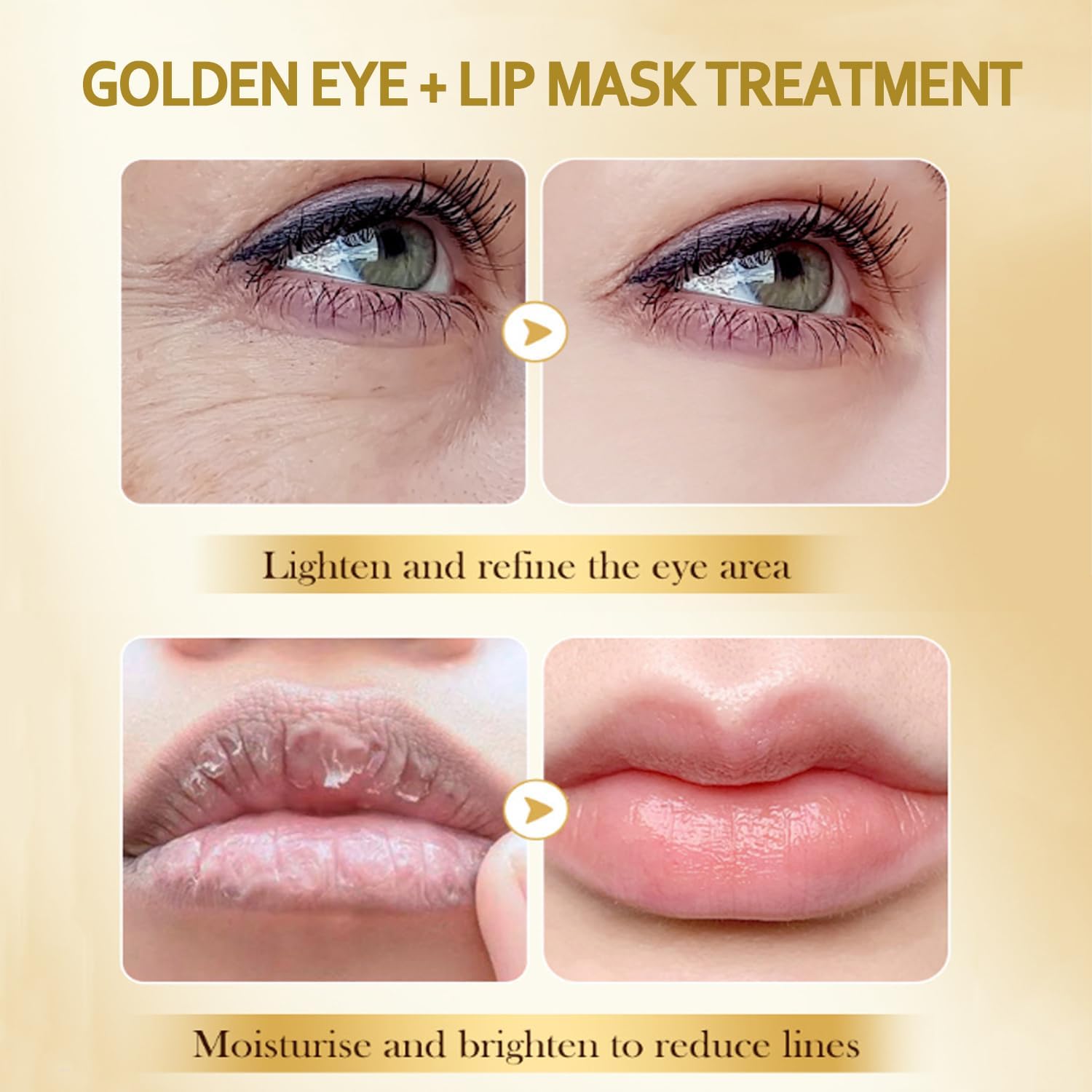 Eakroo 30 Pairs Lip Masks & Eye Mask, Under Eye Masks And Power Crystal Gel Lip Masks, Under Eye Patches For Puffy Eyes, Dark Ci