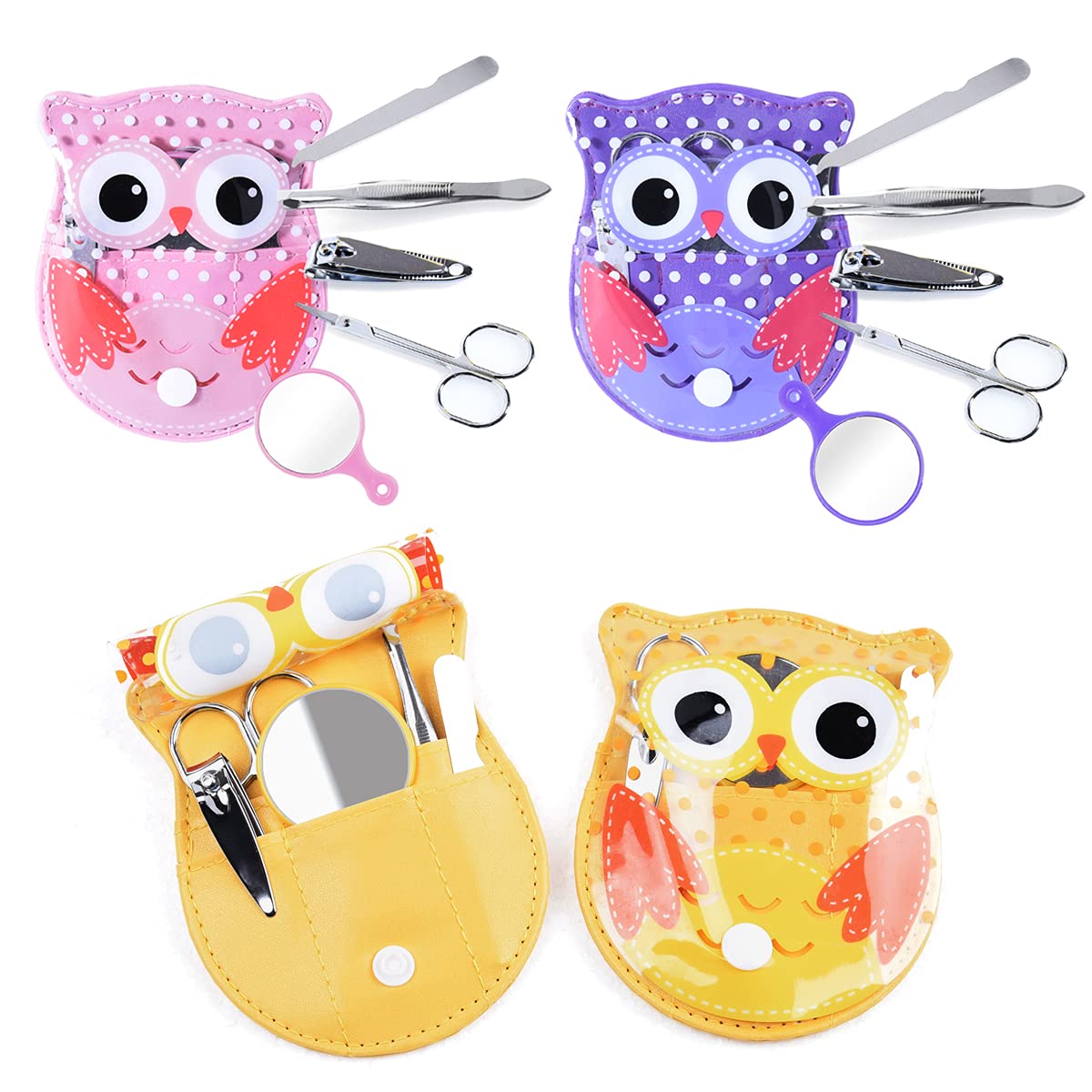 Spove Owl Design Personal Care Manicure Set for Party Favor 5 in 1 (Pack of 3 sets)