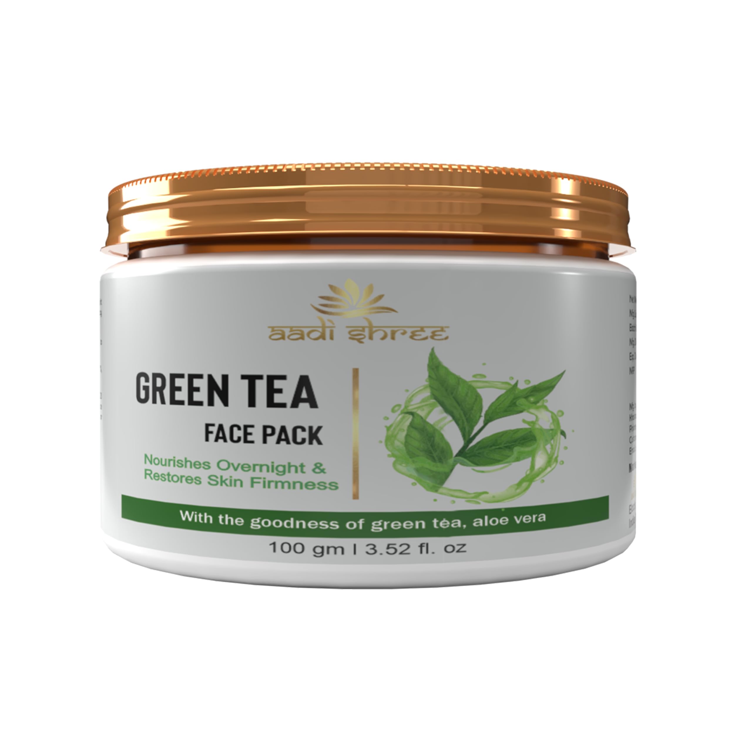 Green Tea Face Pack For Dark Spots Removal Deep Cleansing | Anti Acne Face Pack | For Pimples Free & Glowing Skin With Aloevera,