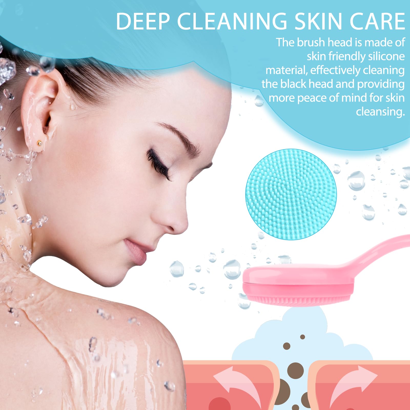 2Pack Silicone Face Brush Manual Face Scrub Brush Soft Facial Brushes Waterproof Exfoliating Face Brush Skin Friendly Face Clean