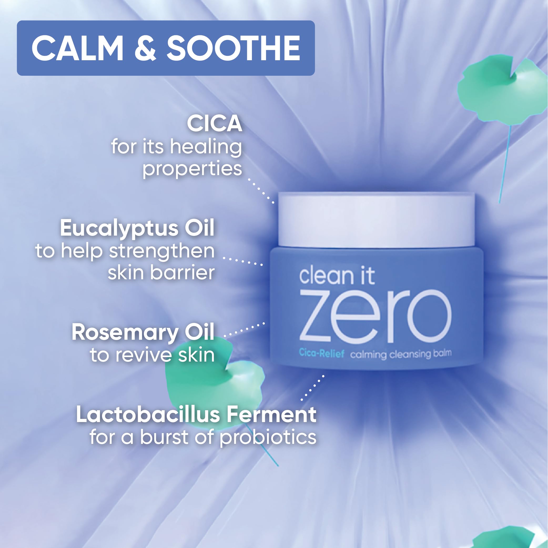 Banila Co Clean It Zero Calming Cleansing Balm - Korean Makeup Remover For Sensitive Skin - Vegan & Made With Centella Asiatica