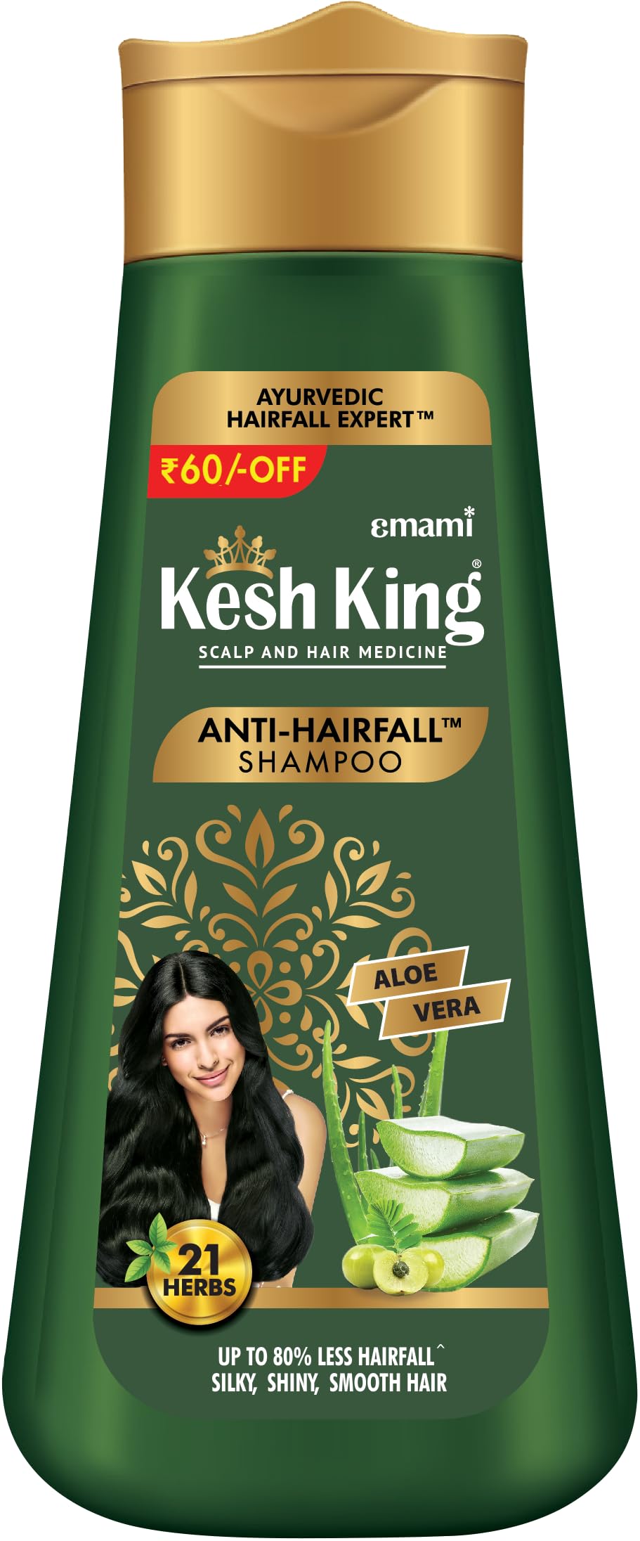 Kesh King Emami Anti Hairfall Shampoo | With Ayurvedic Herbs & Aloe Vera | Provides Healthy Nourished Scalp | For Shiny Smooth H
