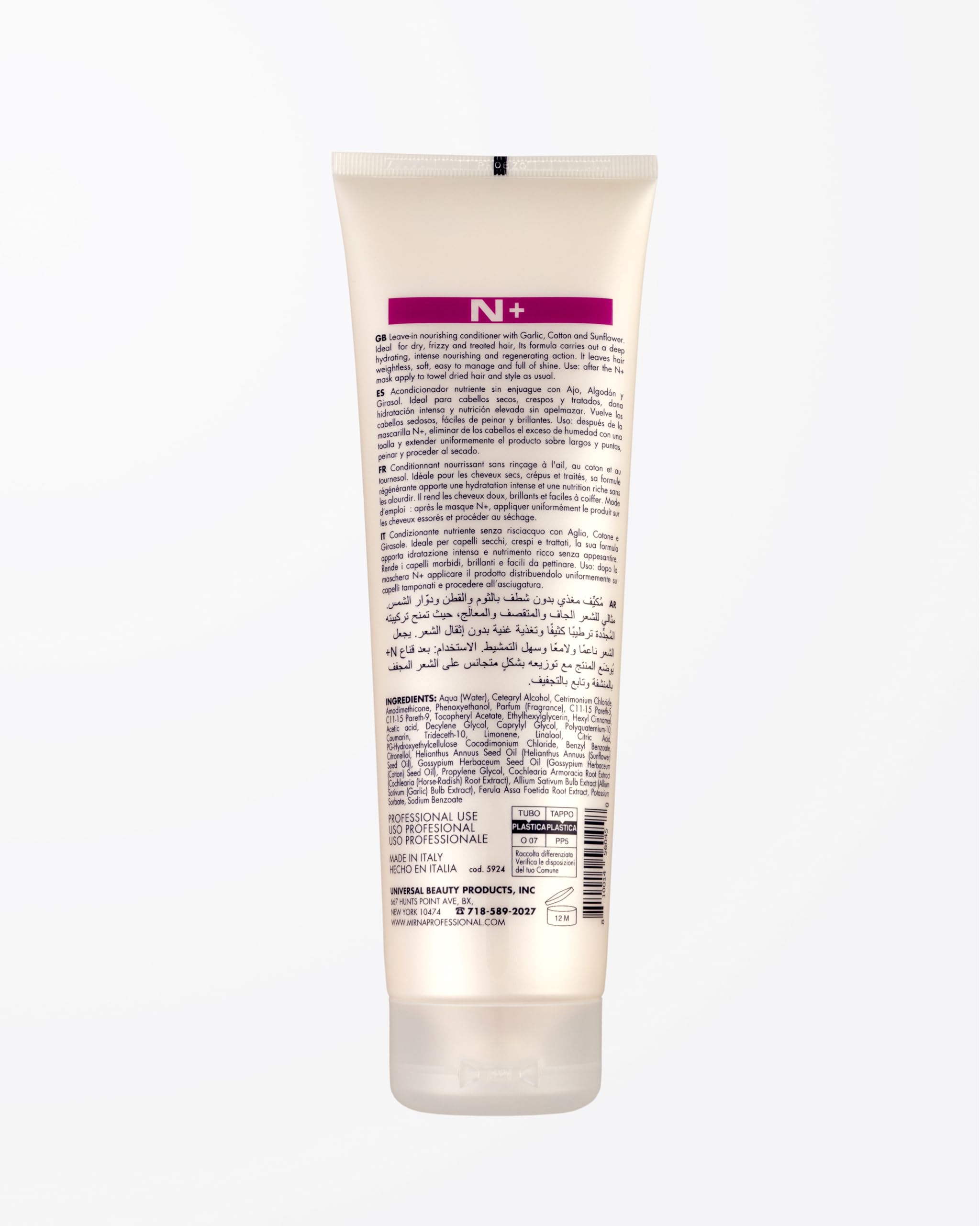 Mirna Professional N+ Garlic Leave-In Nourishing Conditioner w/Cotton and Sunflower Oil 300ml- 10.14oz