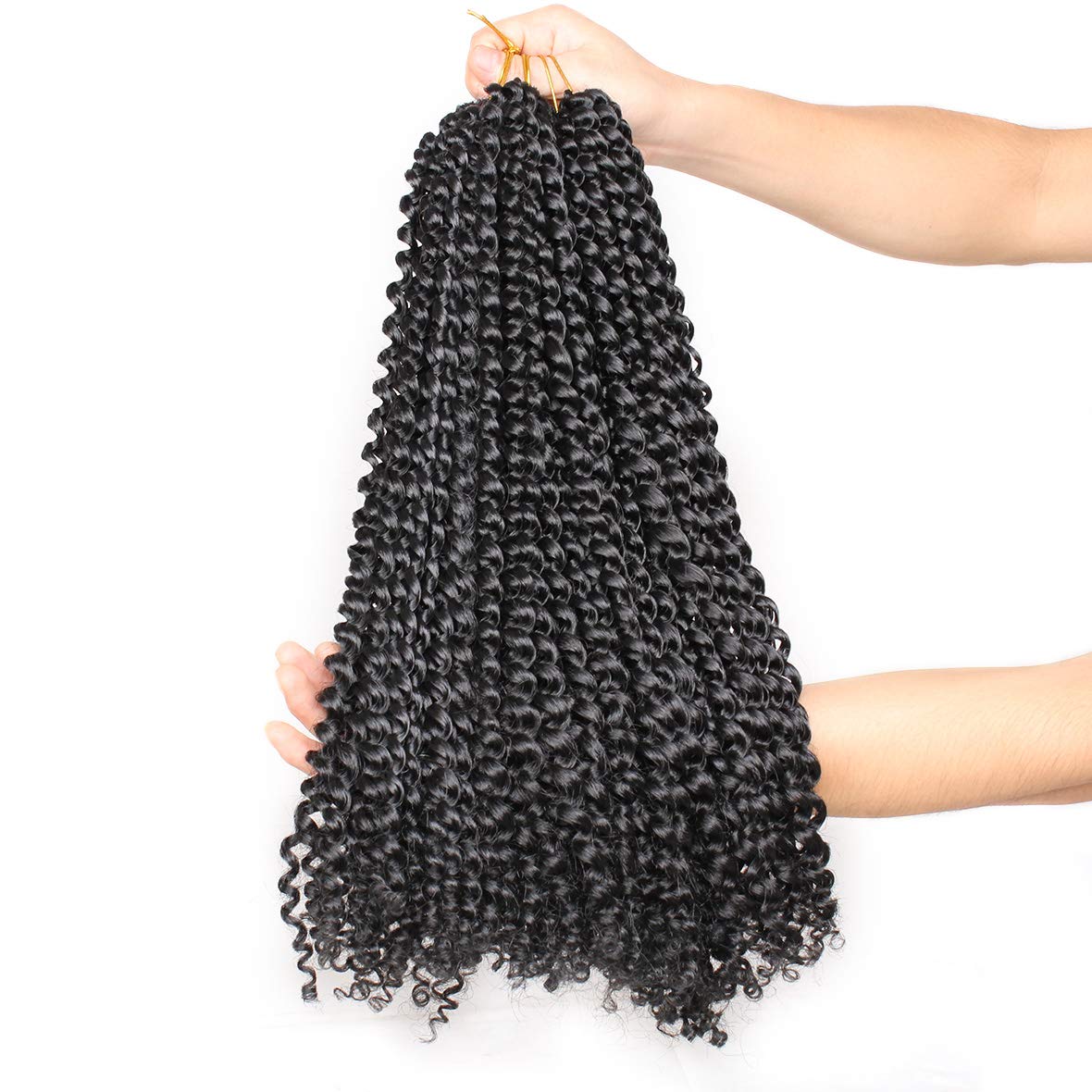 Leeven 24 Inch Long Water Wave Crochet Braids Hair For Passion Twist 7 Packs Natural Black Pre Looped Passion Twists Hair For Bu