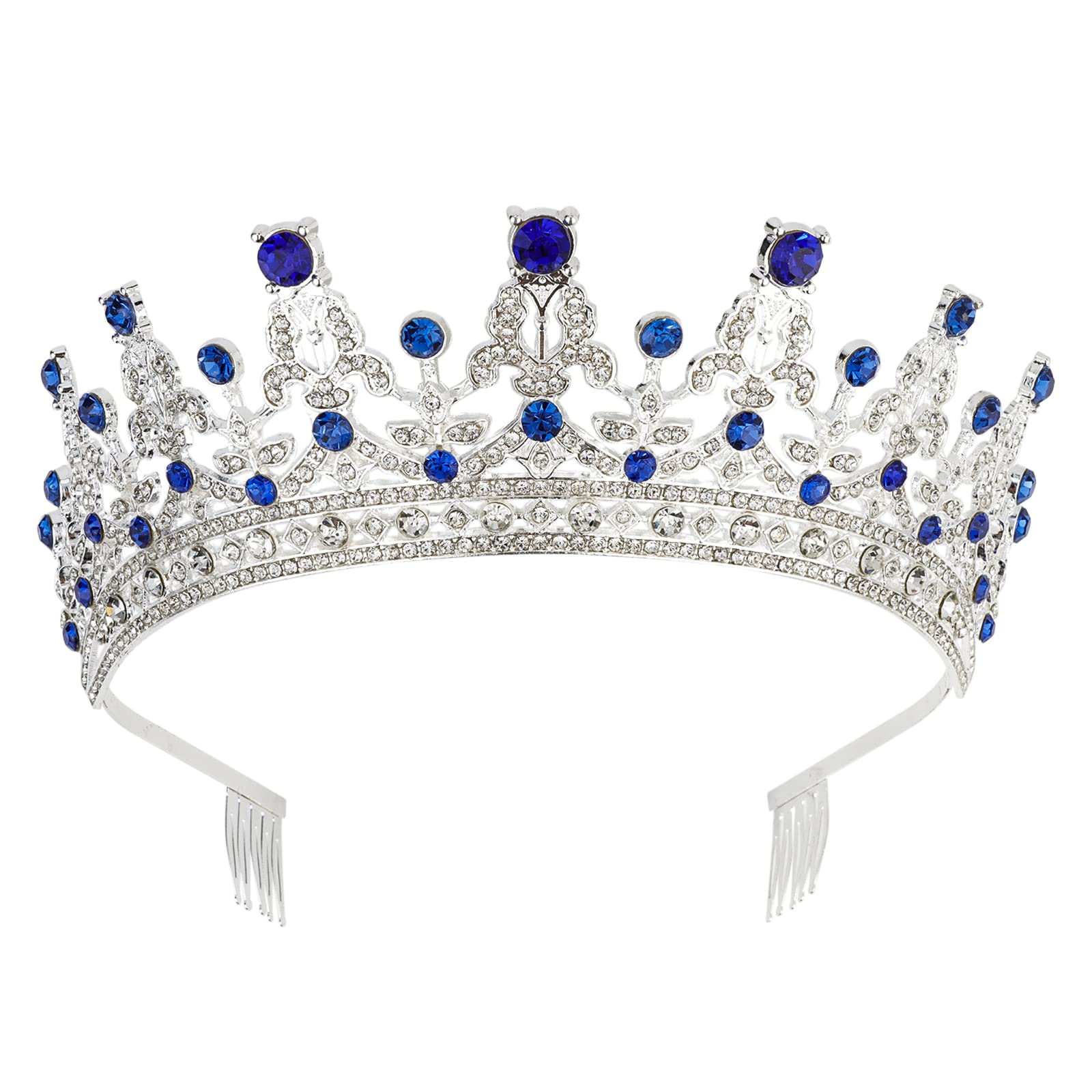COCIDE Blue Tiaras for Women Crowns for Women Tiaras and Crowns for Women Queen Crown Princess Tiara for Girls Rhinestones Party
